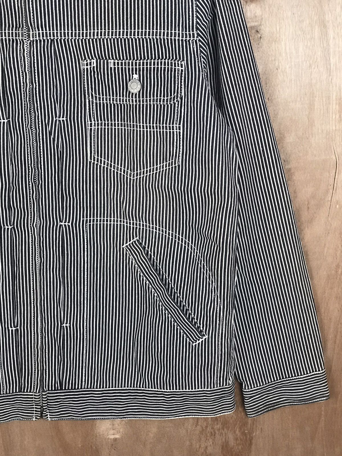 Hysteric Glamour × Japanese Brand × Vintage Vintage Oldskool 90’s FinWay Hickory Stripes Jacket Size US M / EU 48-50 / 2 - 4 Thumbnail