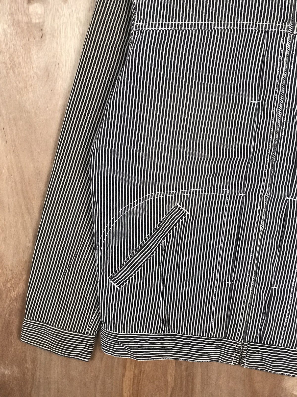 Hysteric Glamour × Japanese Brand × Vintage Vintage Oldskool 90’s FinWay Hickory Stripes Jacket Size US M / EU 48-50 / 2 - 5 Thumbnail