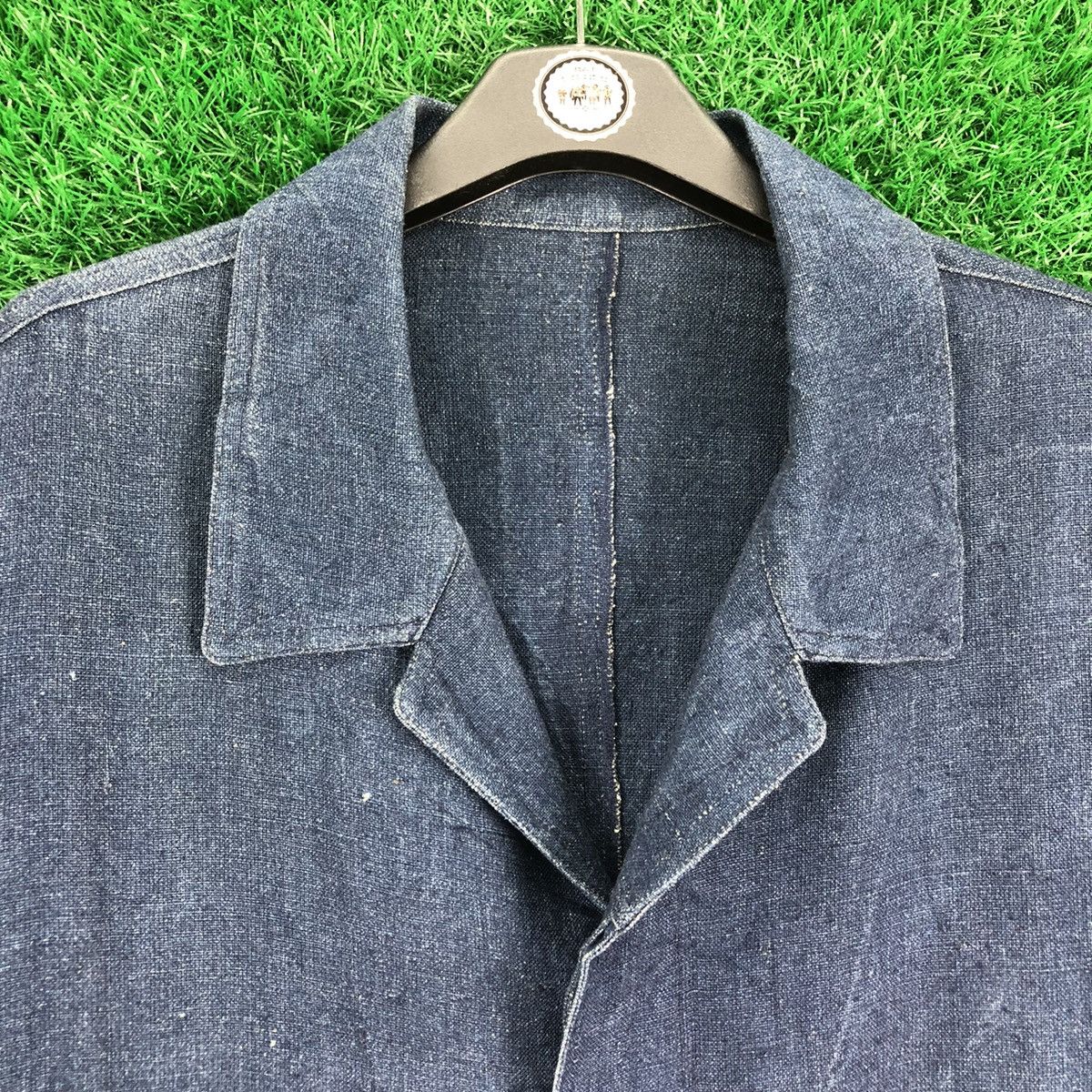 Japanese Brand Vintage Japanese Tailor Made Hemp Fabric Indigo Jacket Size US L / EU 52-54 / 3 - 7 Thumbnail