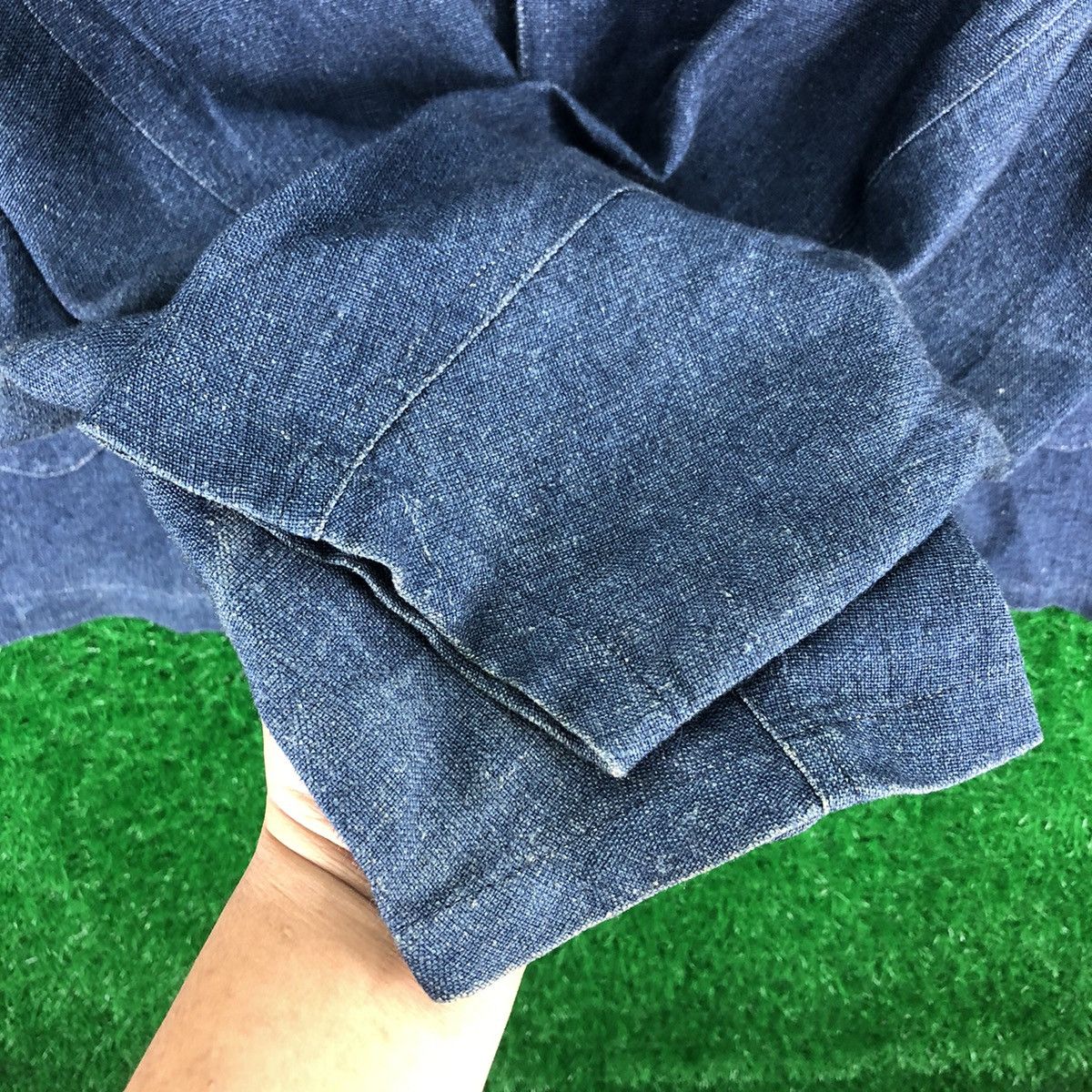 Japanese Brand Vintage Japanese Tailor Made Hemp Fabric Indigo Jacket Size US L / EU 52-54 / 3 - 9 Thumbnail