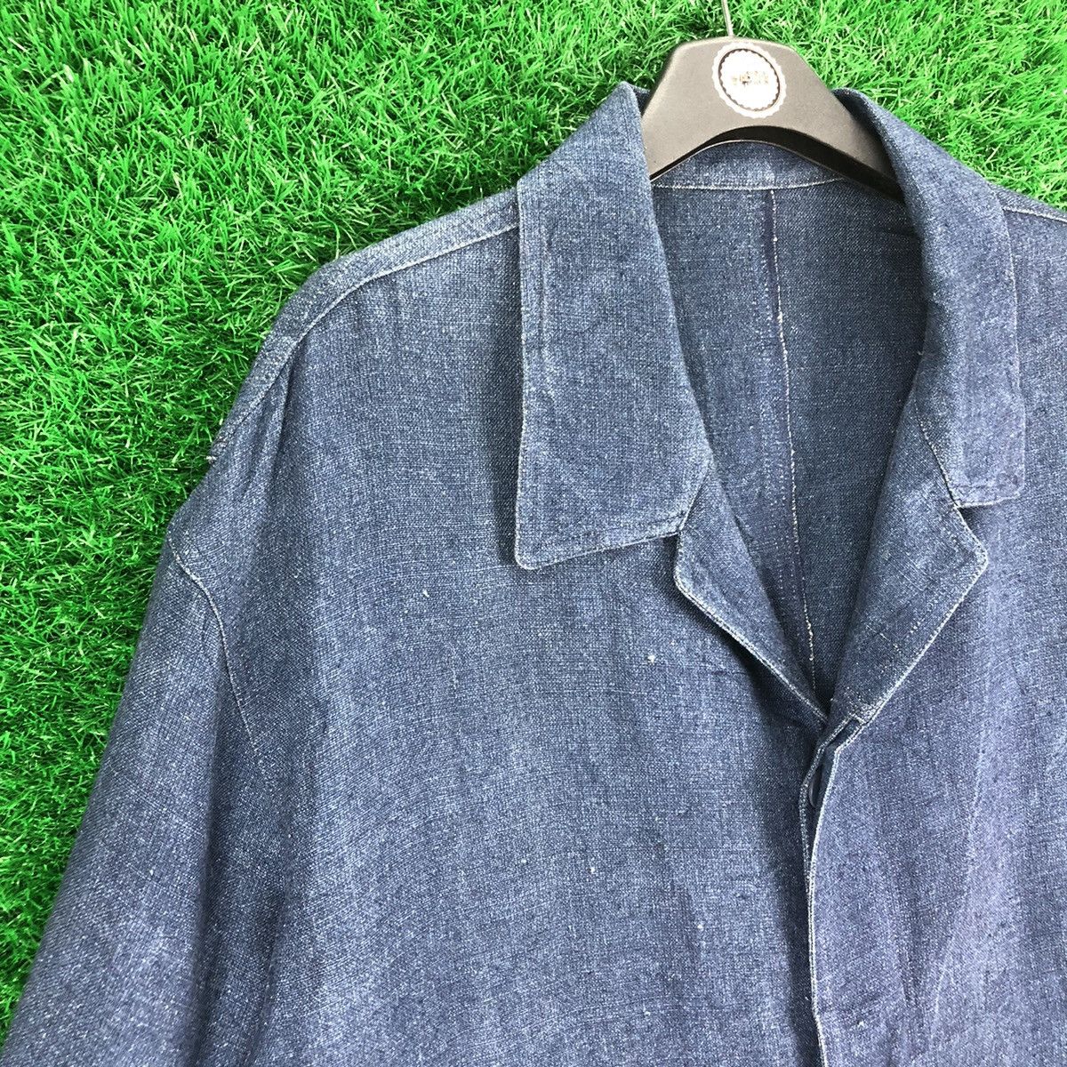 Japanese Brand Vintage Japanese Tailor Made Hemp Fabric Indigo Jacket Size US L / EU 52-54 / 3 - 2 Thumbnail