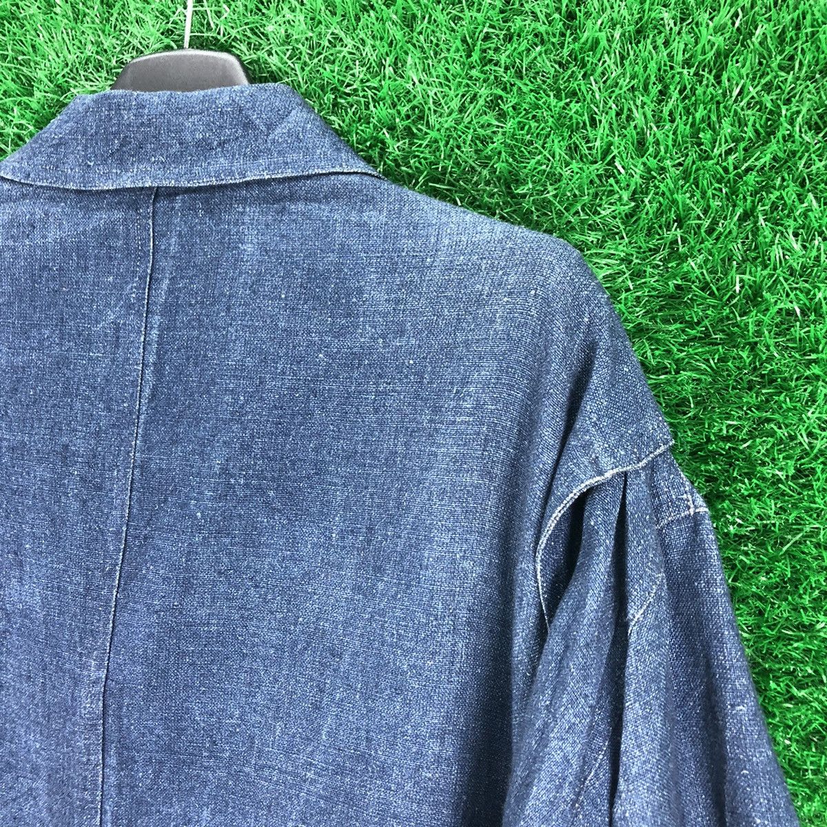 Japanese Brand Vintage Japanese Tailor Made Hemp Fabric Indigo Jacket Size US L / EU 52-54 / 3 - 5 Thumbnail
