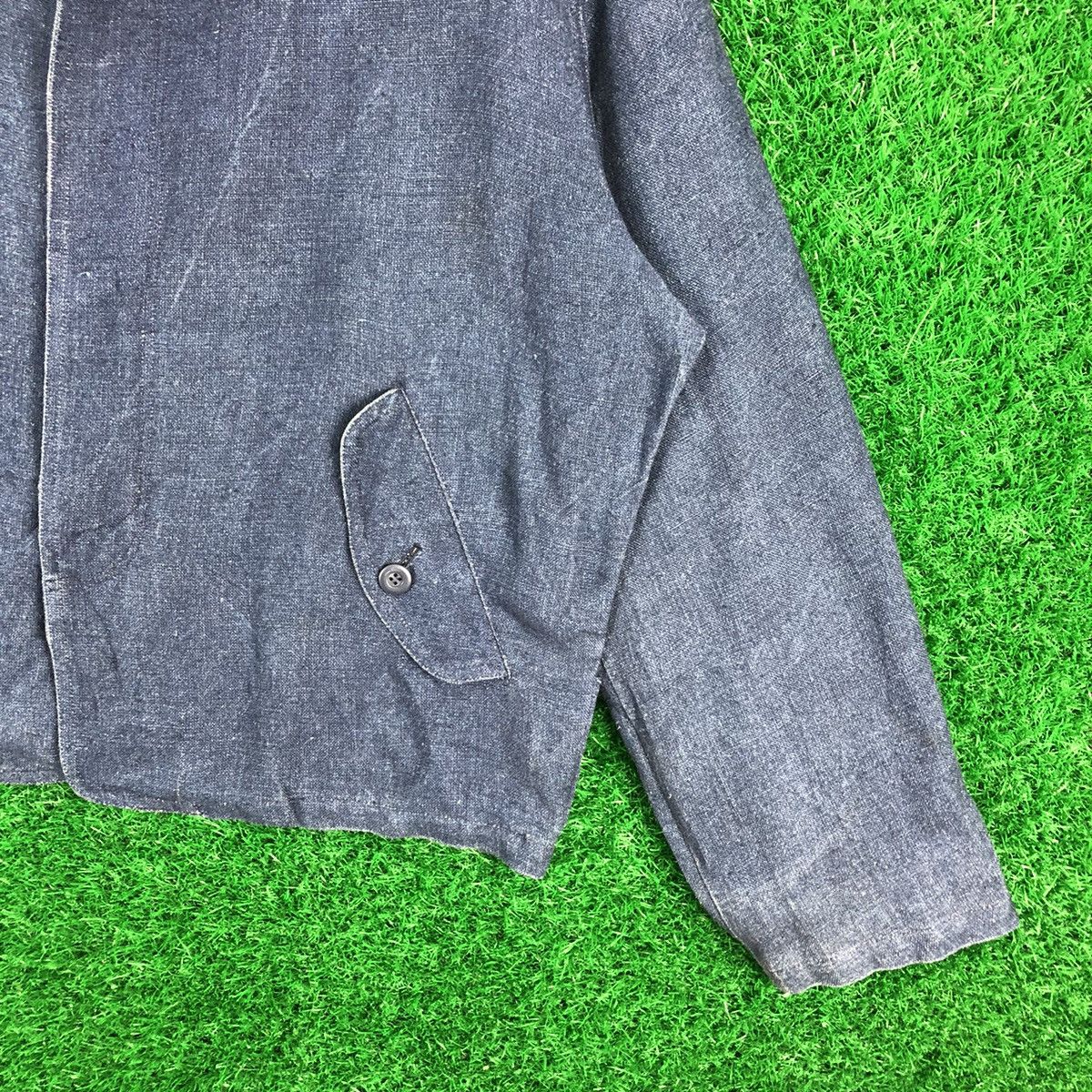 Japanese Brand Vintage Japanese Tailor Made Hemp Fabric Indigo Jacket Size US L / EU 52-54 / 3 - 3 Thumbnail