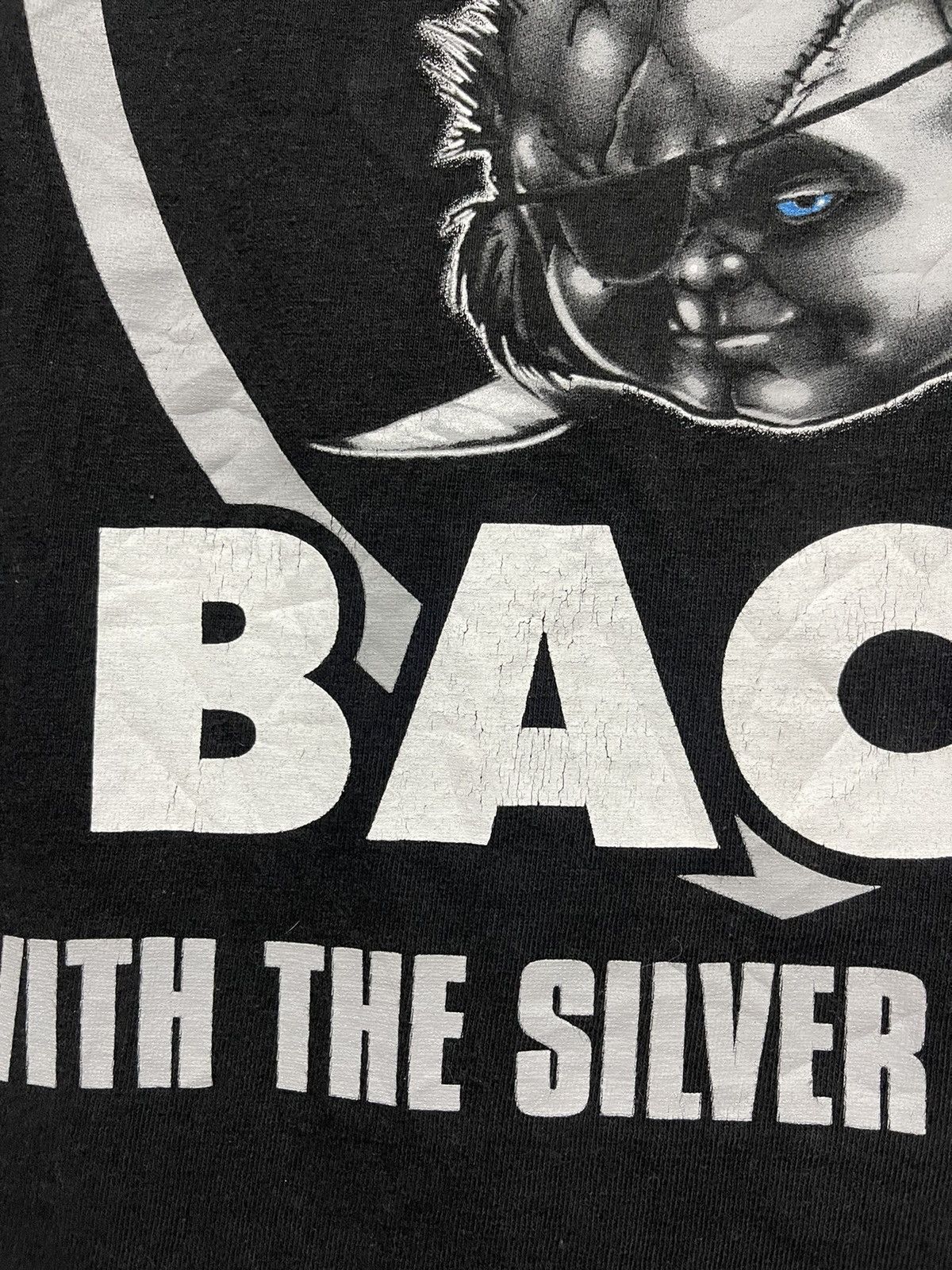 NFL × Vintage Vintage Y2K Raiders Chucky Horror T Shirt Size US M / EU 48-50 / 2 - 5 Thumbnail