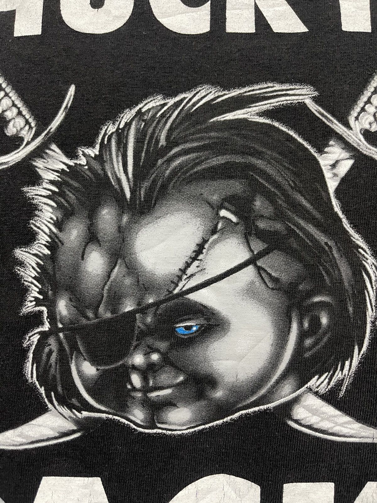 NFL × Vintage Vintage Y2K Raiders Chucky Horror T Shirt Size US M / EU 48-50 / 2 - 3 Thumbnail