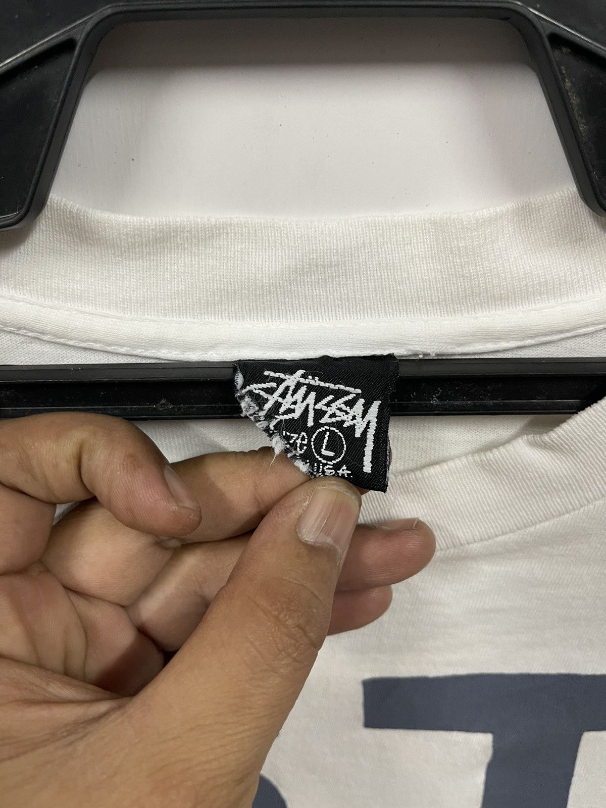 Stussy × Vintage Vintage 80s Stussy Classic Logo Distressed T Shirt Size US L / EU 52-54 / 3 - 6 Thumbnail