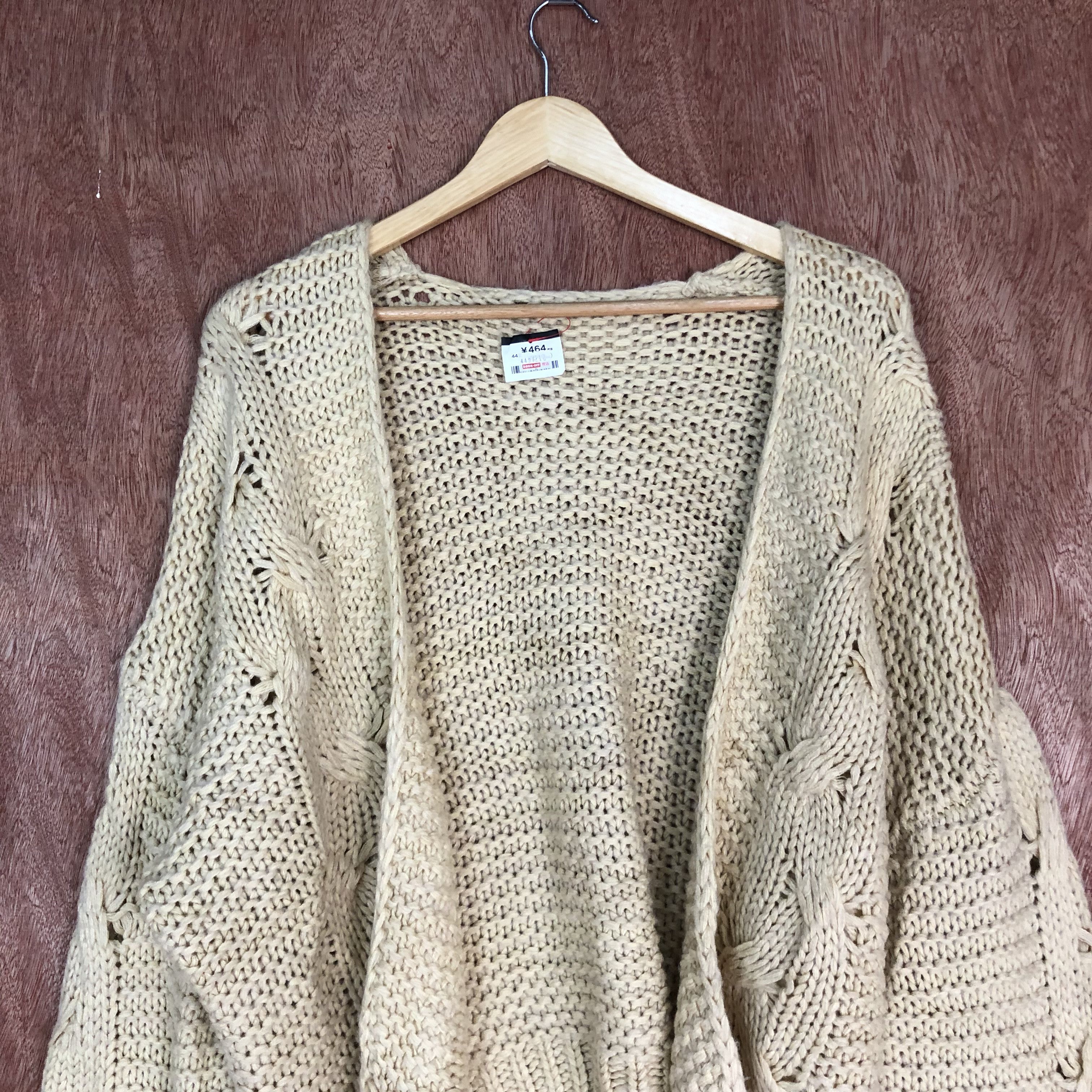 Homespun Knitwear DL Japan crochet mesh net knitwear sexy Cardigan #c465 Size L / US 10 / IT 46 - 5 Thumbnail