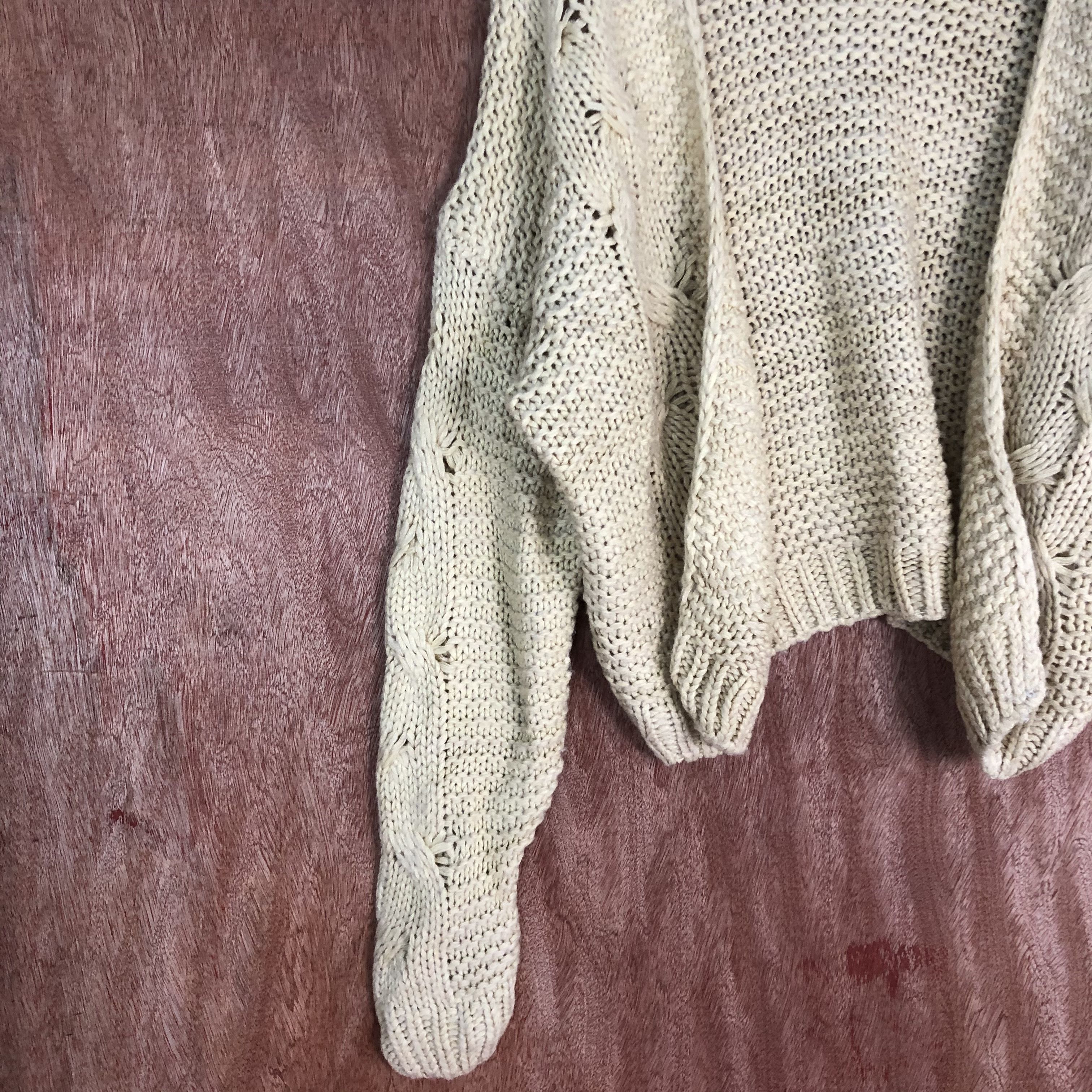 Homespun Knitwear DL Japan crochet mesh net knitwear sexy Cardigan #c465 Size L / US 10 / IT 46 - 7 Thumbnail