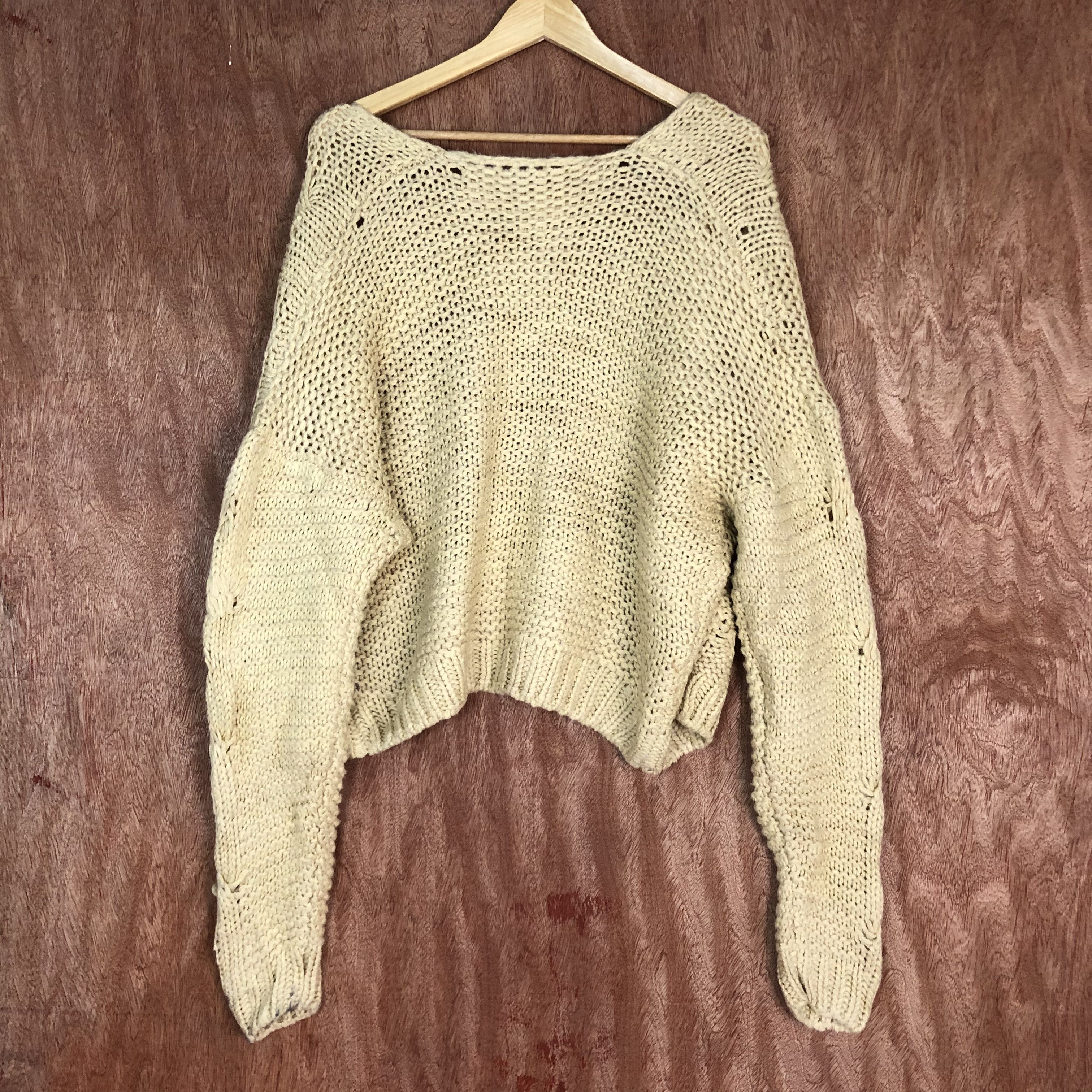 Homespun Knitwear DL Japan crochet mesh net knitwear sexy Cardigan #c465 Size L / US 10 / IT 46 - 8 Thumbnail
