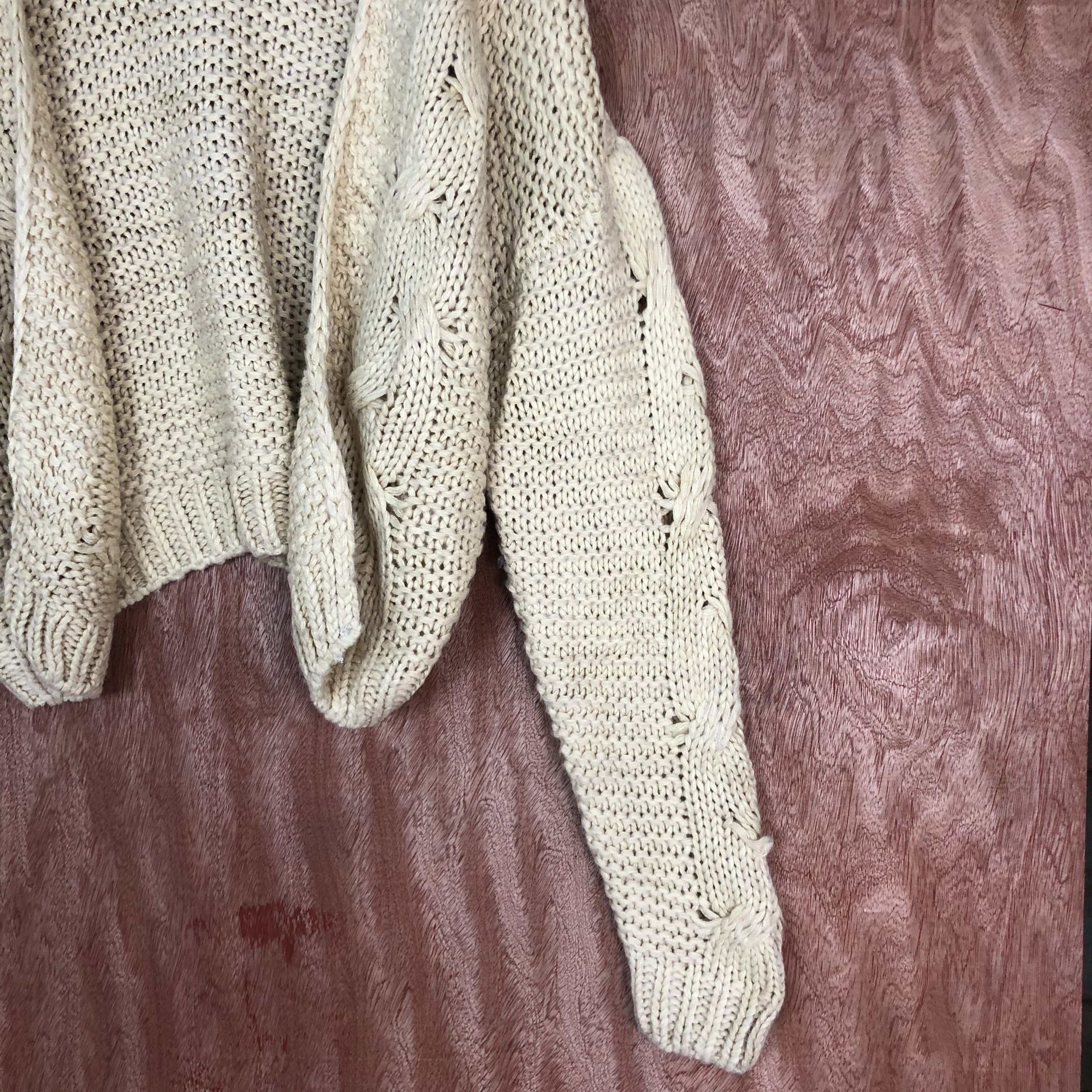 Homespun Knitwear DL Japan crochet mesh net knitwear sexy Cardigan #c465 Size L / US 10 / IT 46 - 4 Thumbnail