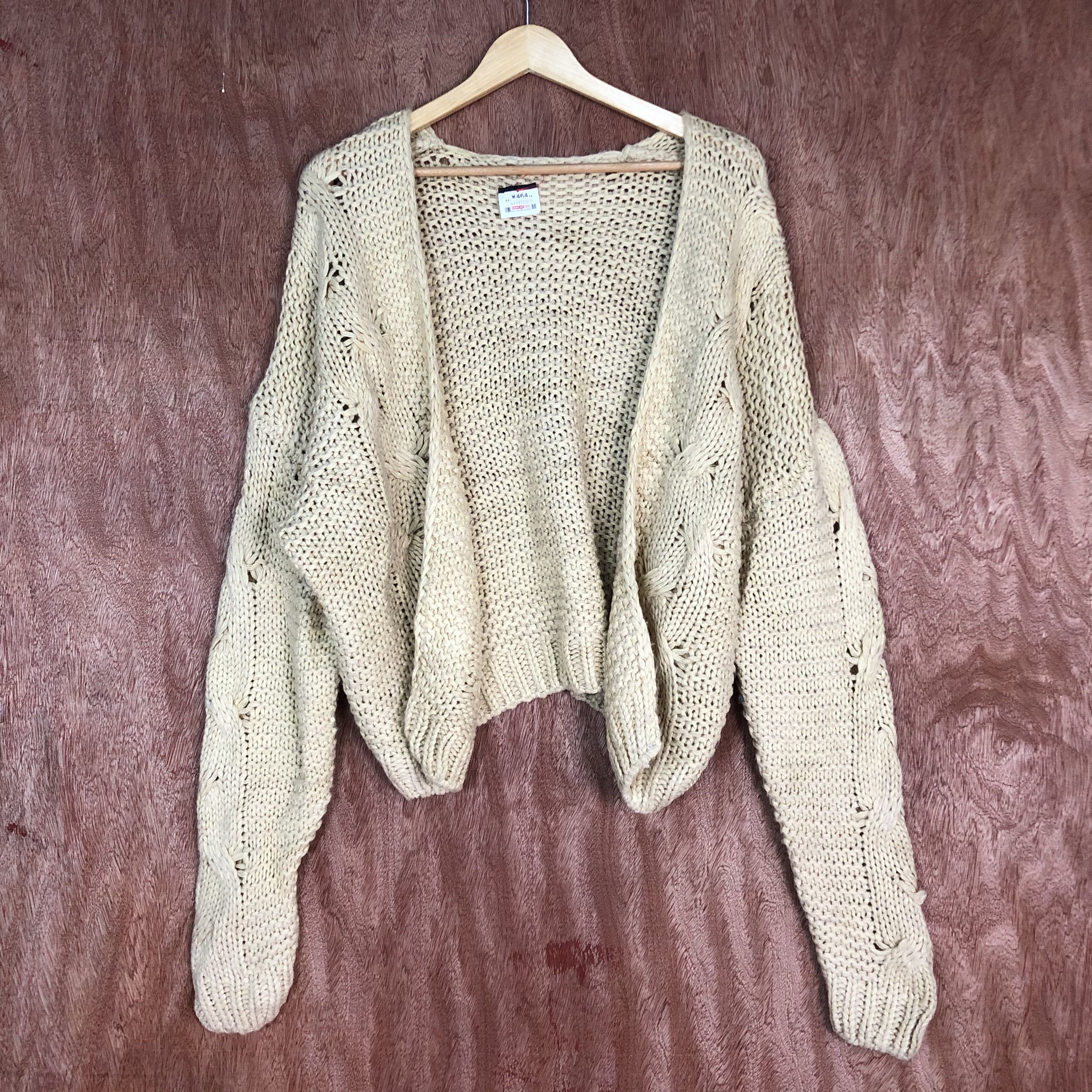 Homespun Knitwear DL Japan crochet mesh net knitwear sexy Cardigan #c465 Size L / US 10 / IT 46 - 1 Thumbnail