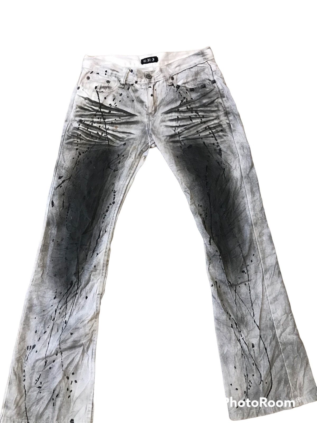 Beauty Beast skull painter jeans rare design bootcut Size US 32 / EU 48 - 3 Thumbnail