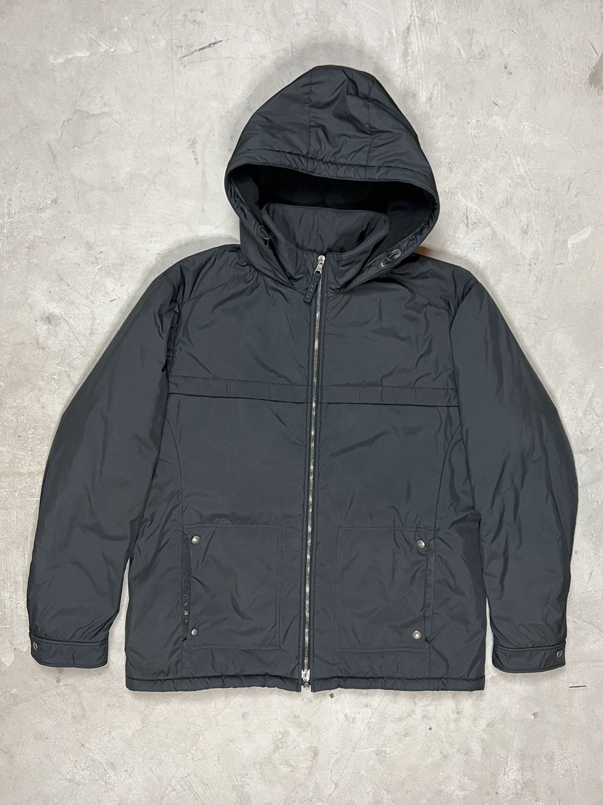 image of Aw/07 Prada Hooded Jacket in Black, Men's (Size XL)