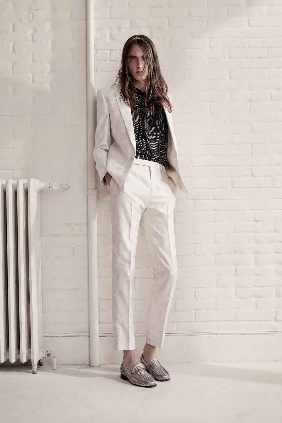Saint Laurent Paris SS21 White Parasol Jacquard Jacket 46/48/50/52 Size 48S - 10 Thumbnail