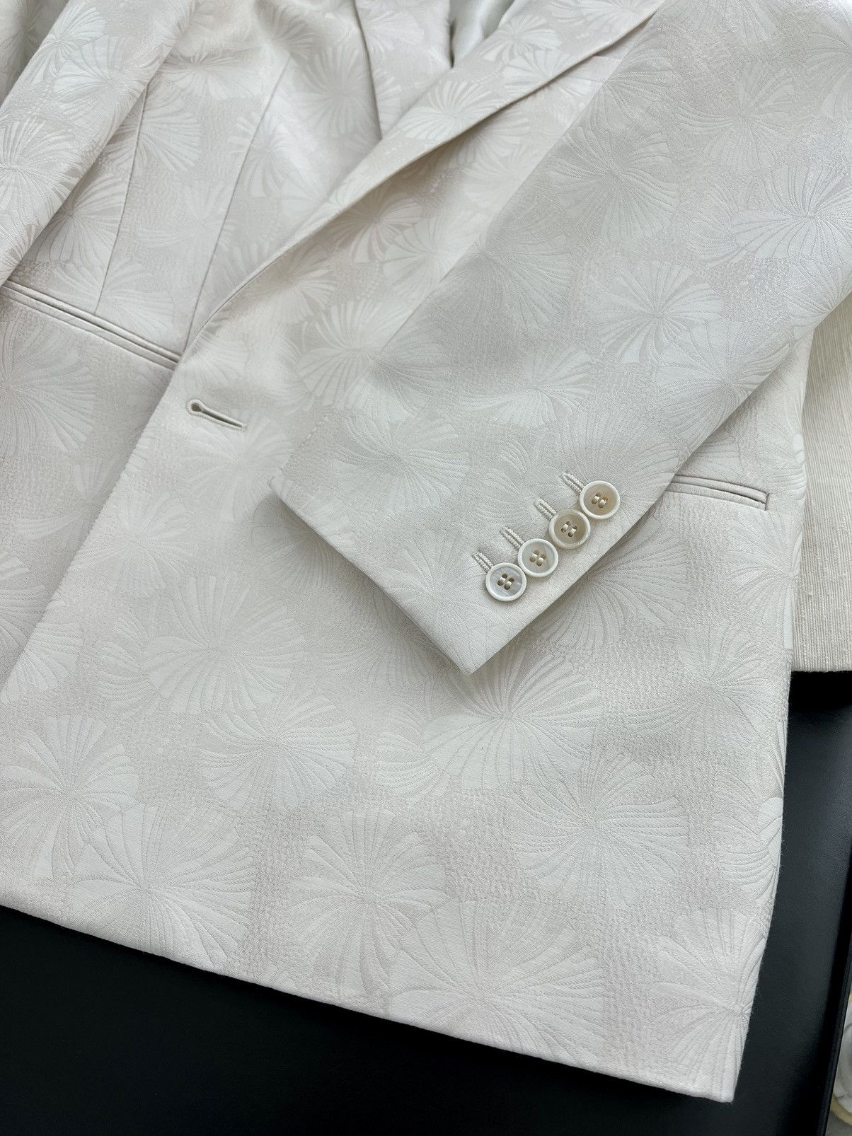 Saint Laurent Paris SS21 White Parasol Jacquard Jacket 46/48/50/52 Size 48S - 5 Thumbnail
