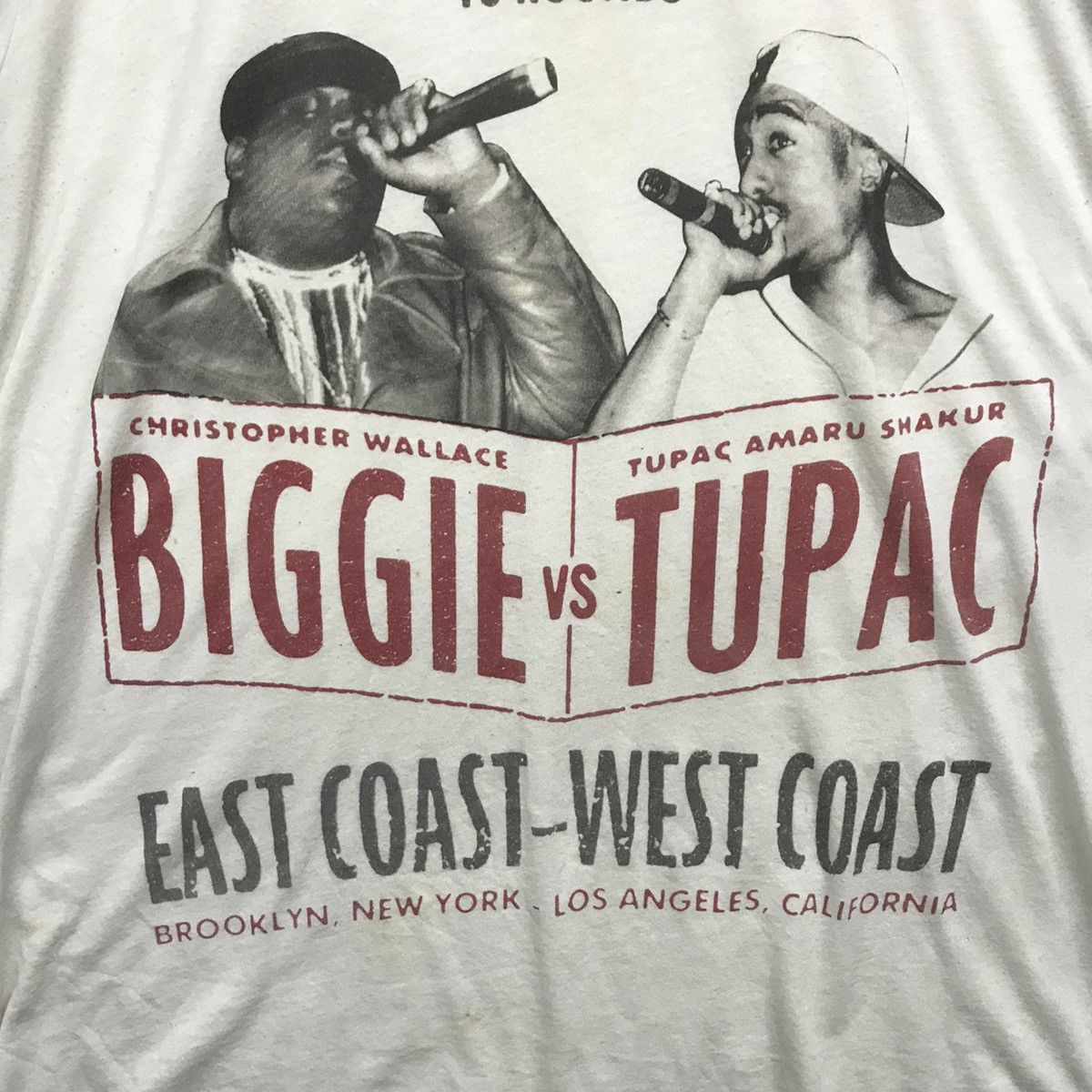 21 Men × Rap Tees Biggie Vs Tupac The Battle Of Champion Hip Hop T-Shirt Size US L / EU 52-54 / 3 - 5 Thumbnail