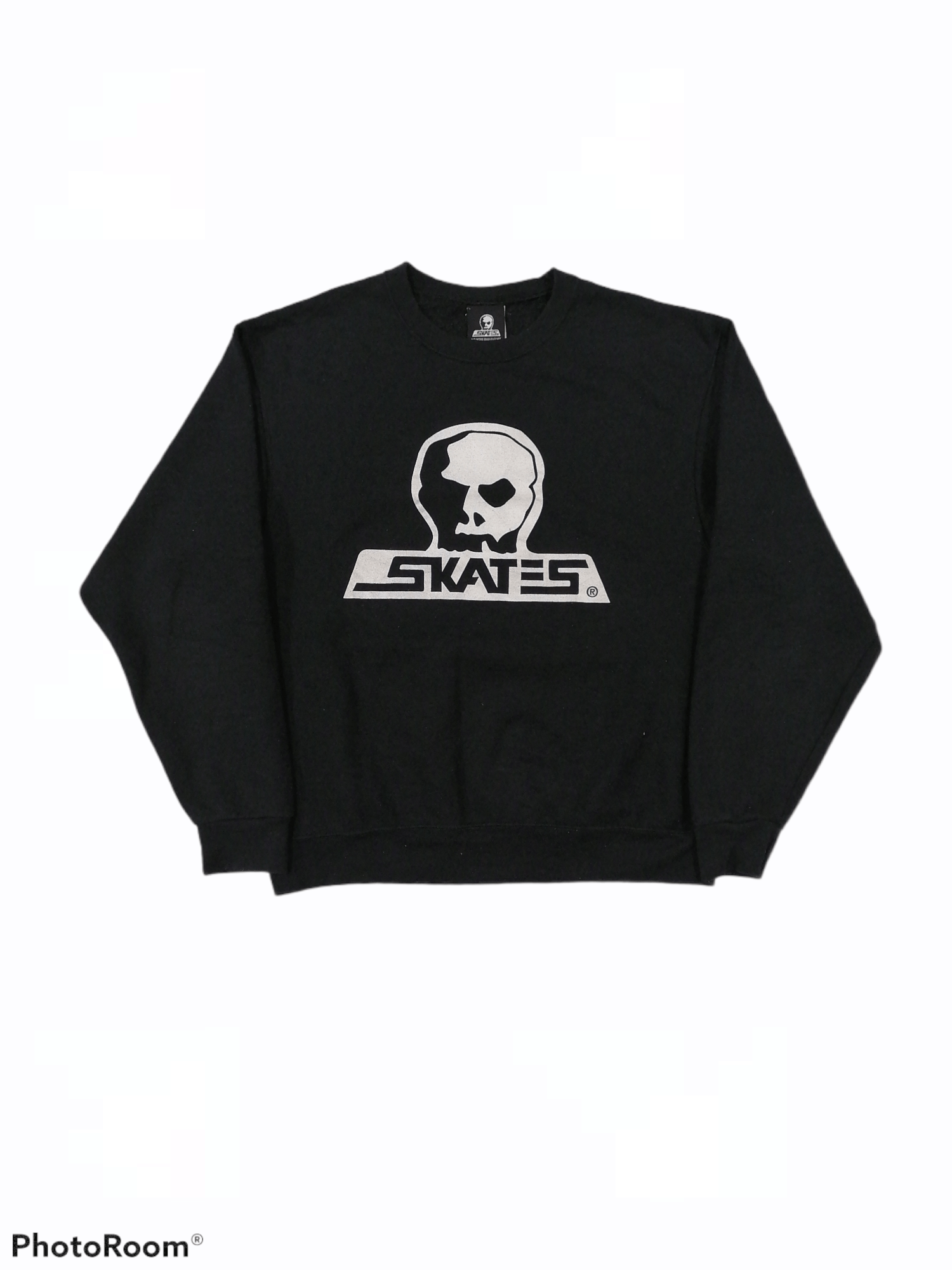 image of Skategang Vintage Skates Logo Skateboard Sweatshirts in Black, Men's (Size Medium)