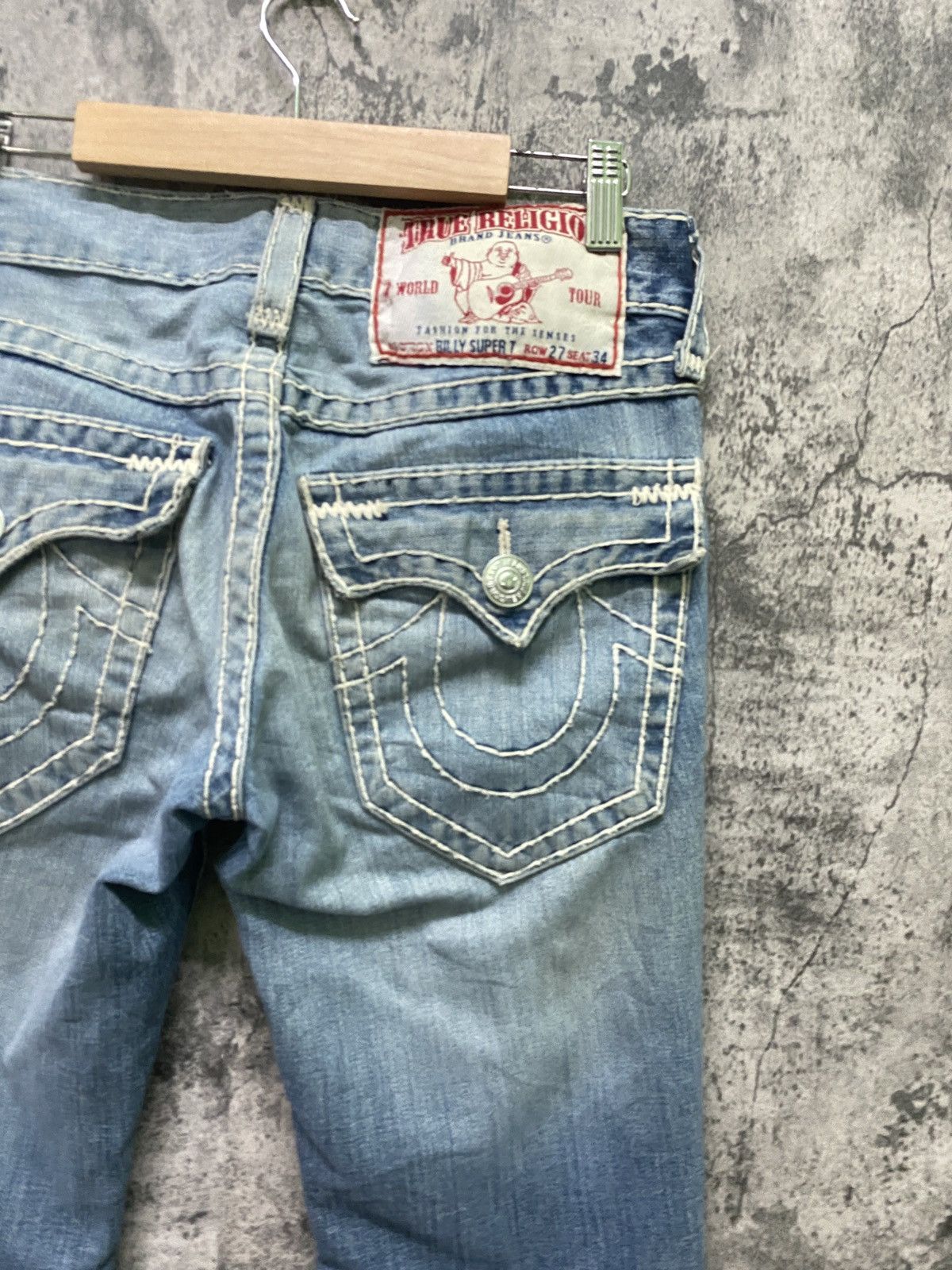 True Religion × Vintage TRUE RELIGION Light Wash Denim Flare Pants Size US 31 - 12 Thumbnail