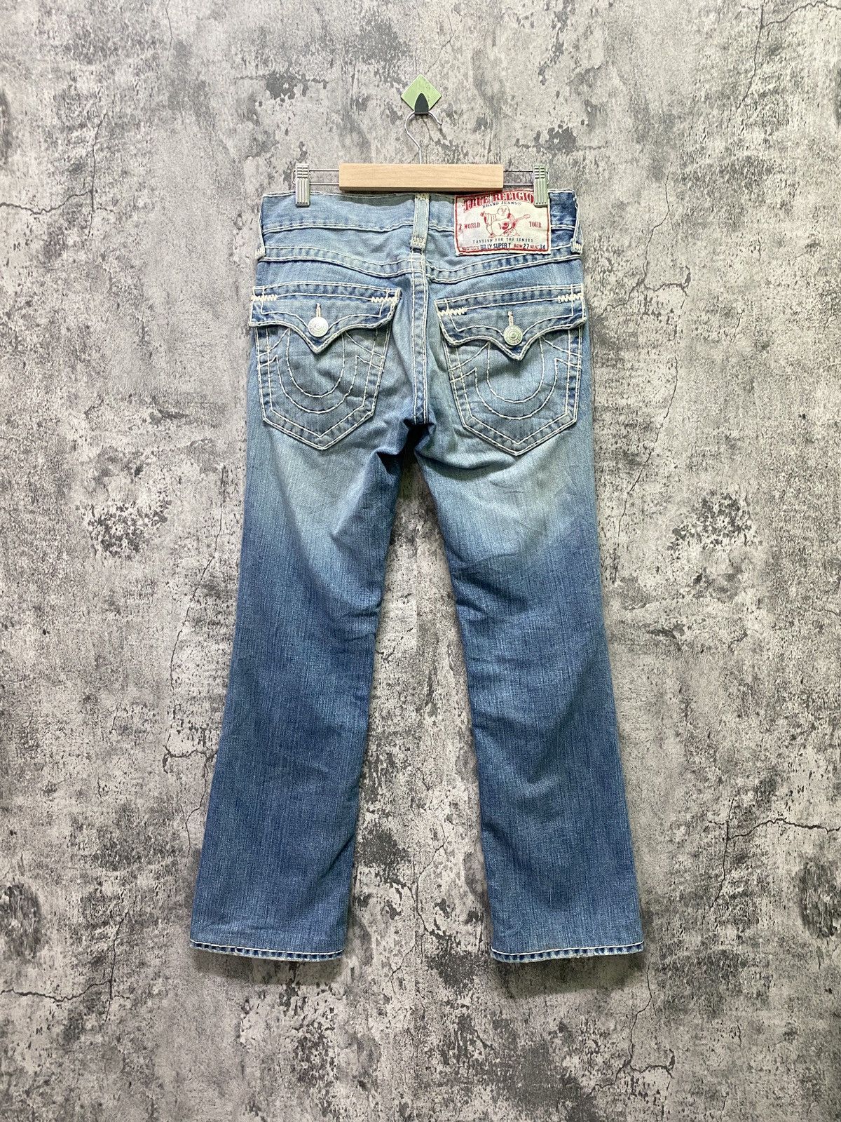 True Religion × Vintage TRUE RELIGION Light Wash Denim Flare Pants Size US 31 - 1 Thumbnail