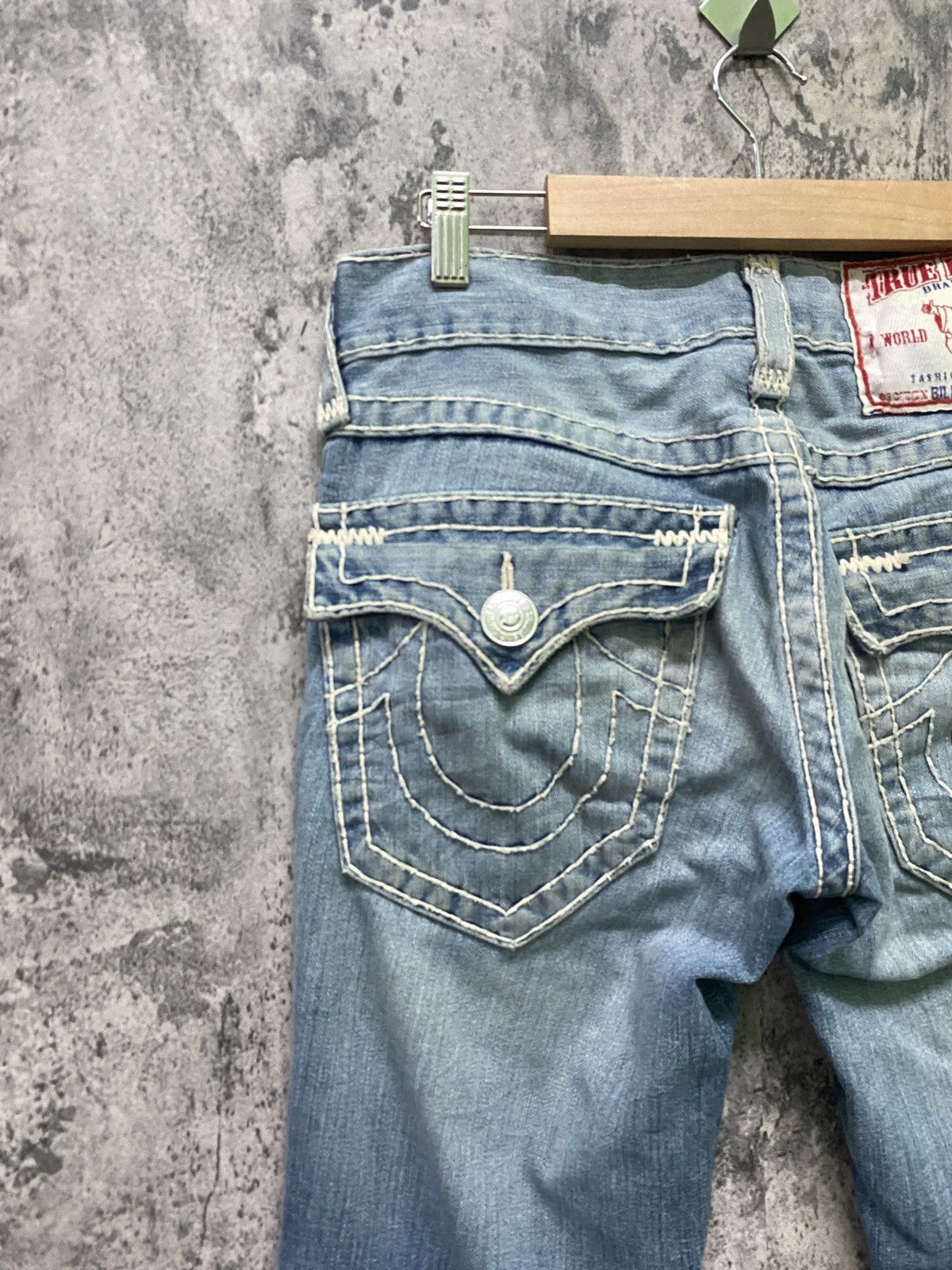 True Religion × Vintage TRUE RELIGION Light Wash Denim Flare Pants Size US 31 - 11 Thumbnail