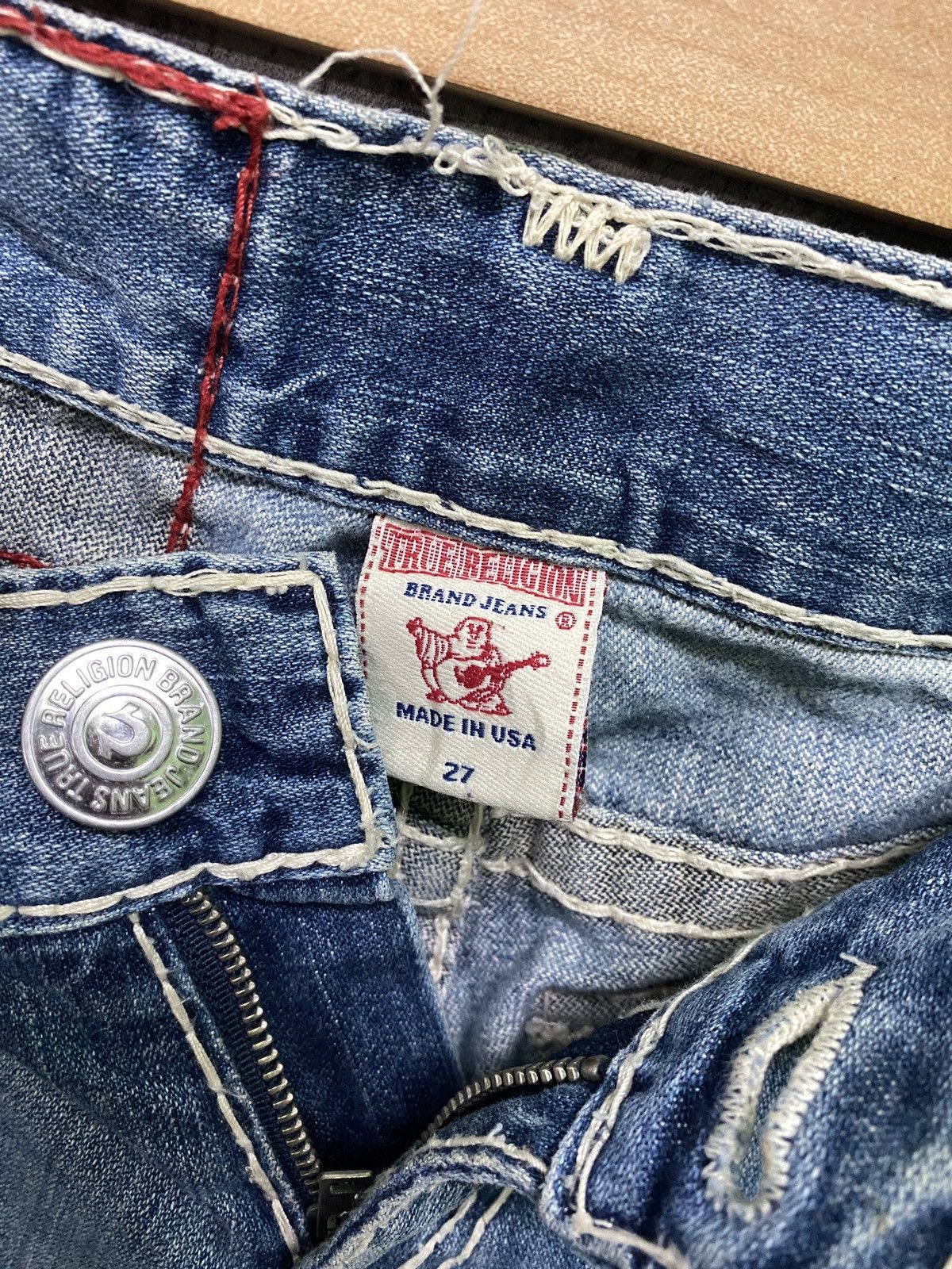 True Religion × Vintage TRUE RELIGION Light Wash Denim Flare Pants Size US 31 - 20 Thumbnail