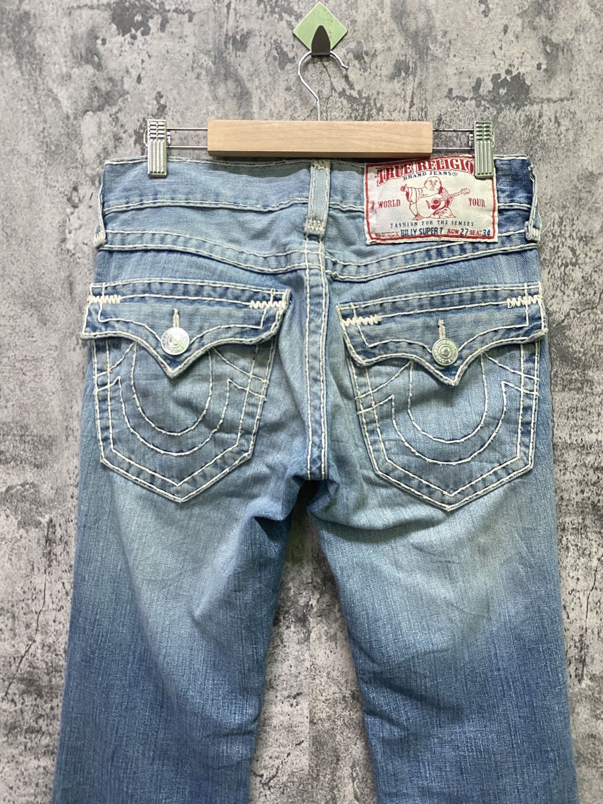 True Religion × Vintage TRUE RELIGION Light Wash Denim Flare Pants Size US 31 - 10 Thumbnail