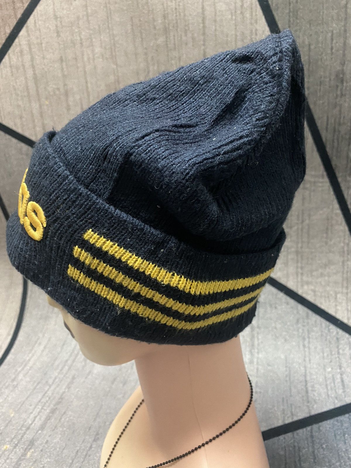 Adidas Adidas Big Logo Embroidered Stripes Beanie Hat Size ONE SIZE - 4 Thumbnail