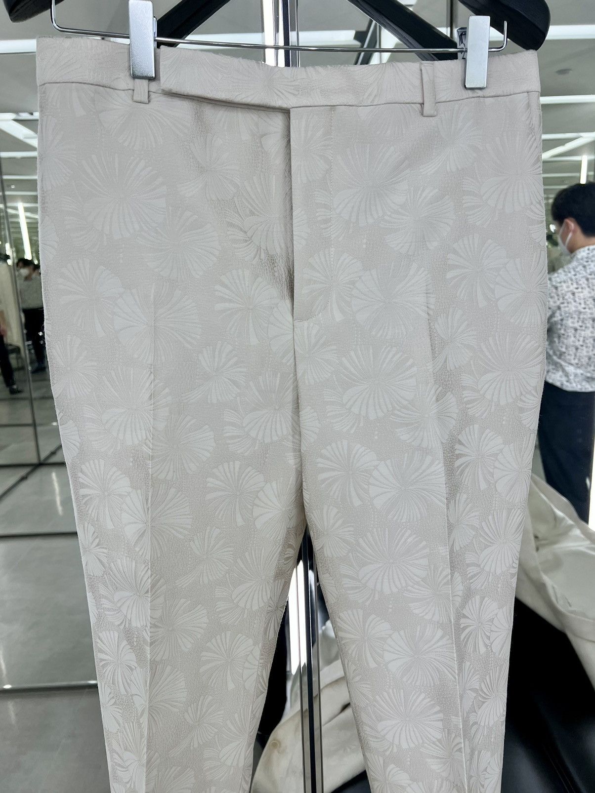Saint Laurent Paris SS21 White Parasol Jacquard Tailor Pants 46/48/50/52 Size 48S - 1 Thumbnail
