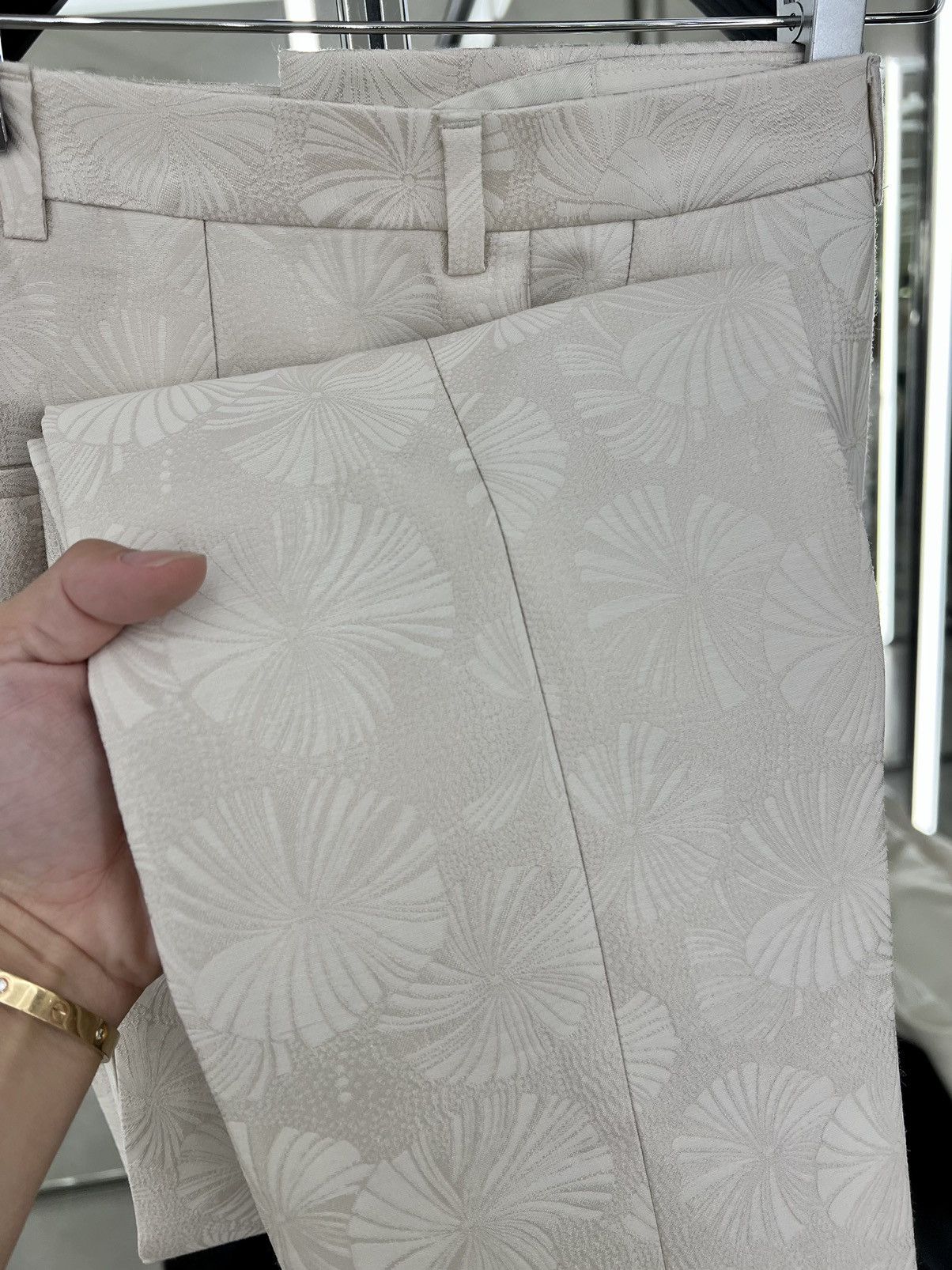 Saint Laurent Paris SS21 White Parasol Jacquard Tailor Pants 46/48/50/52 Size 48S - 4 Thumbnail