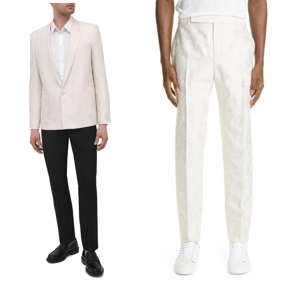 Saint Laurent Paris SS21 White Parasol Jacquard Tailor Pants 46/48/50/52 Size 48S - 11 Thumbnail