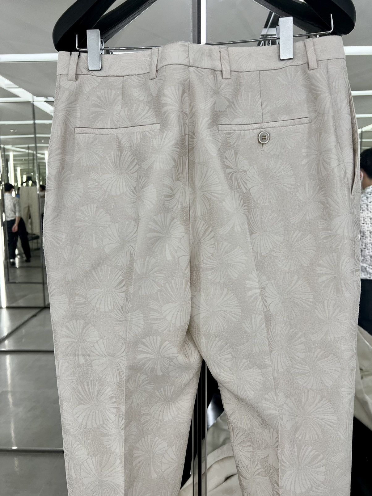 Saint Laurent Paris SS21 White Parasol Jacquard Tailor Pants 46/48/50/52 Size 48S - 2 Thumbnail