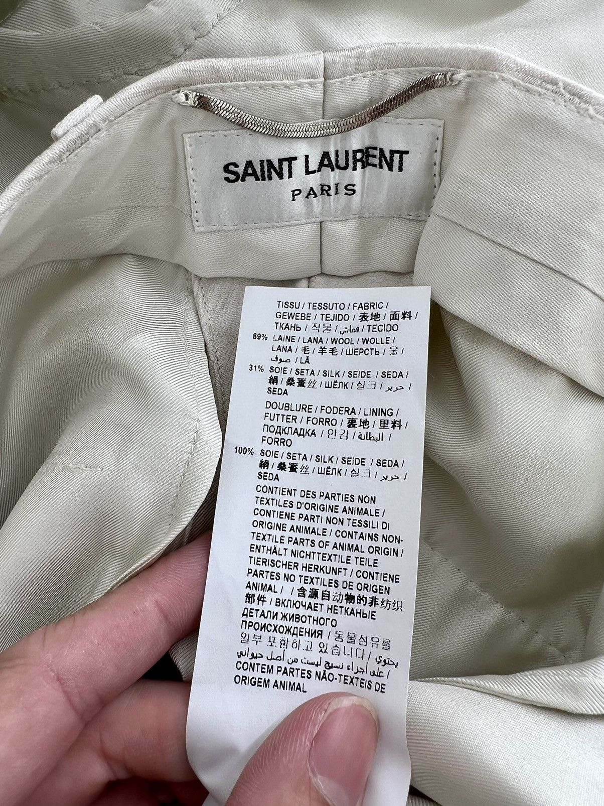 Saint Laurent Paris SS21 White Parasol Jacquard Tailor Pants 46/48/50/52 Size 48S - 6 Thumbnail