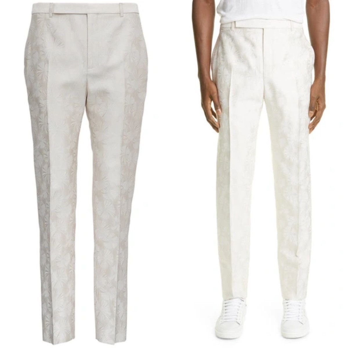 Saint Laurent Paris SS21 White Parasol Jacquard Tailor Pants 46/48/50/52 Size 48S - 10 Thumbnail