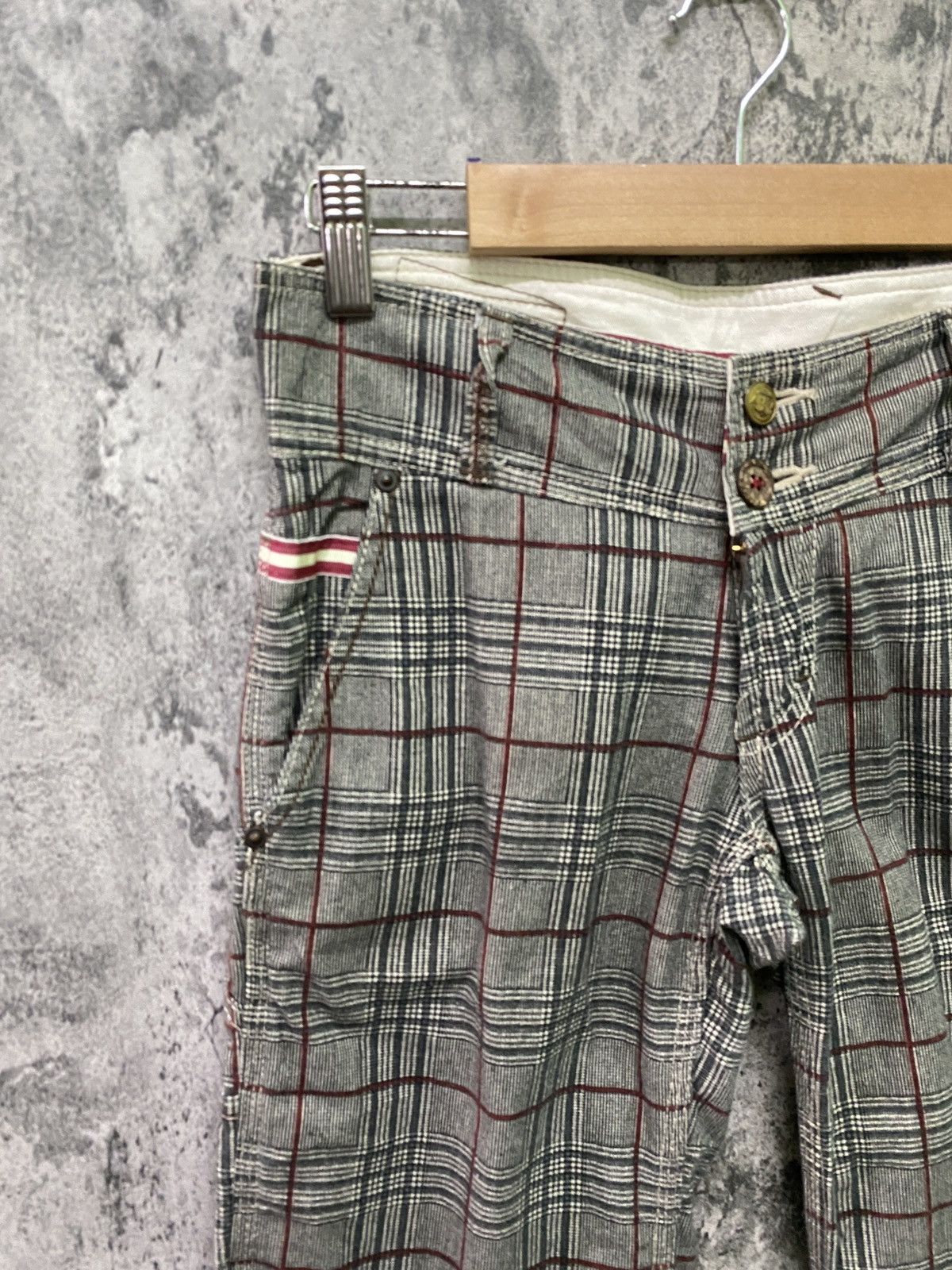 Japanese Brand × Seditionaries Japan BETTY SMITHS Checkered Plaid Low Rises Flare Pants Size US 28 / EU 44 - 4 Thumbnail