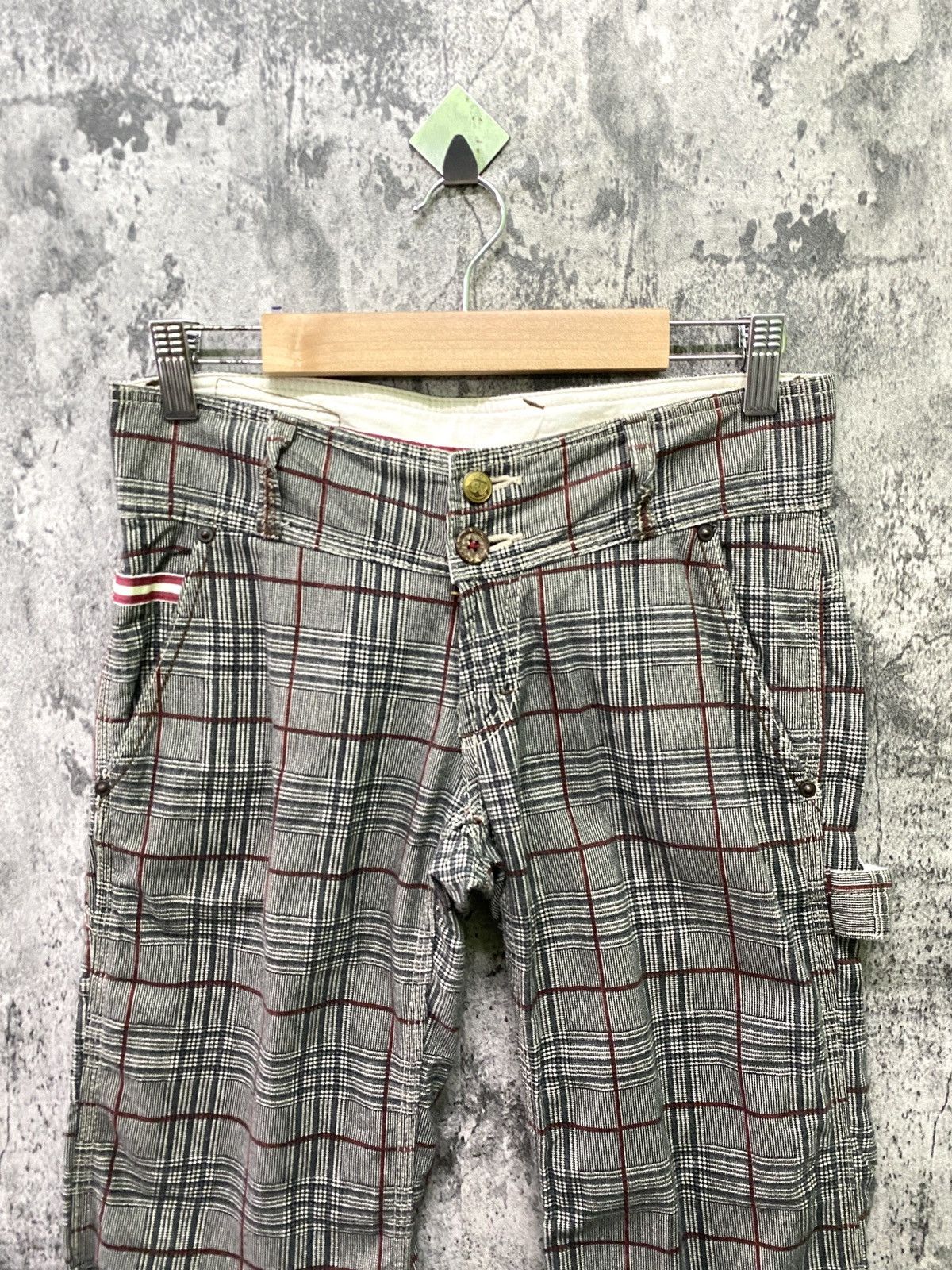 Japanese Brand × Seditionaries Japan BETTY SMITHS Checkered Plaid Low Rises Flare Pants Size US 28 / EU 44 - 3 Thumbnail