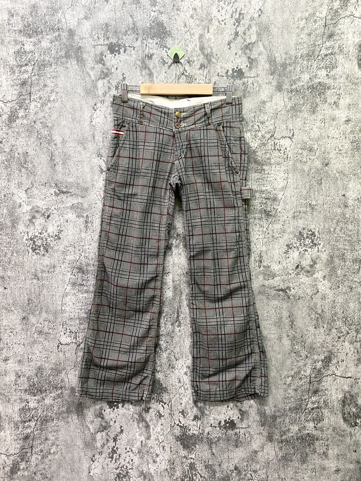 Japanese Brand × Seditionaries Japan BETTY SMITHS Checkered Plaid Low Rises Flare Pants Size US 28 / EU 44 - 1 Thumbnail