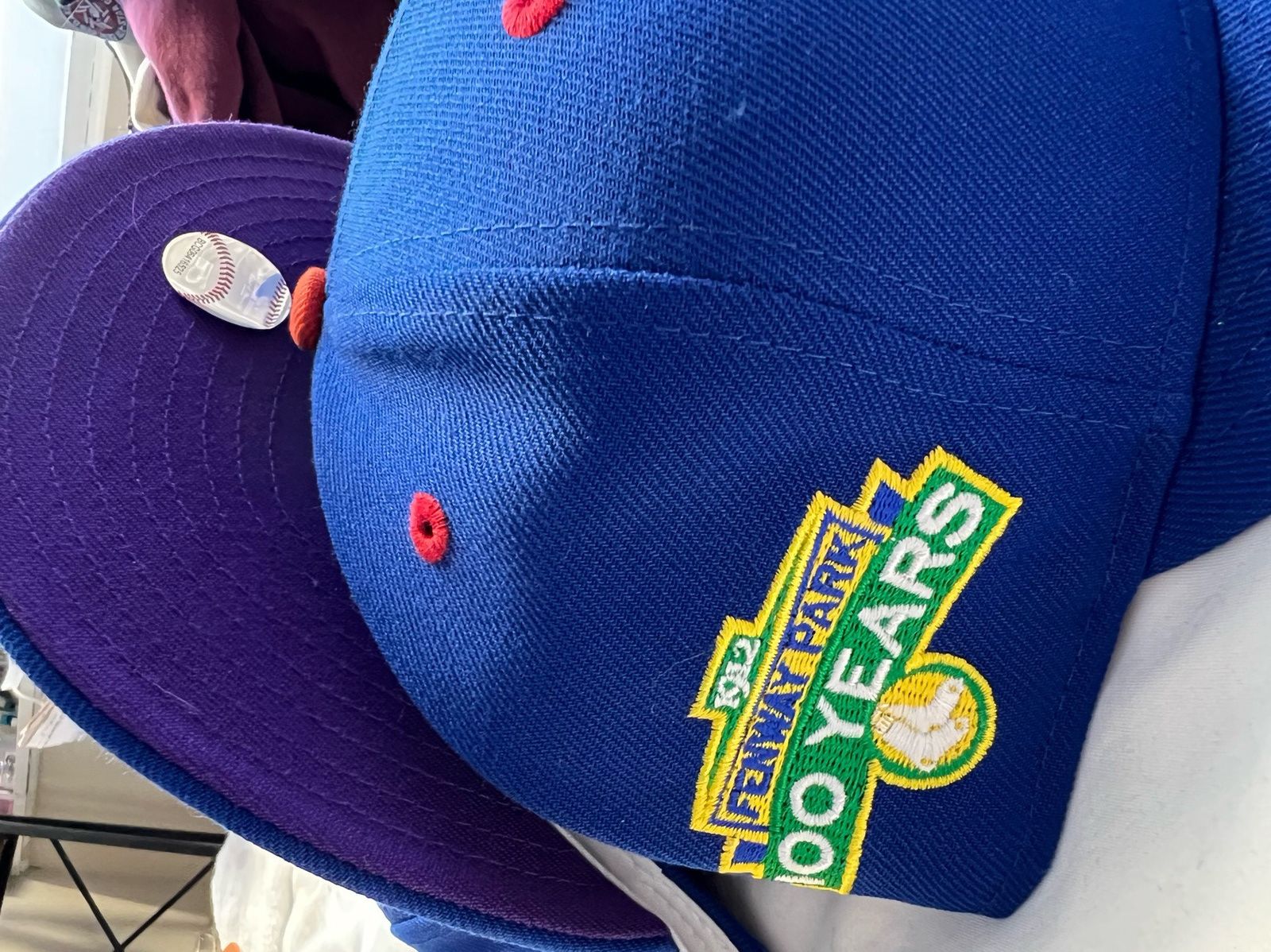 New Era Exclusive Boston Red Sox Fitted ROYGBIV Blue Sox Purple Brim Size ONE SIZE - 6 Thumbnail