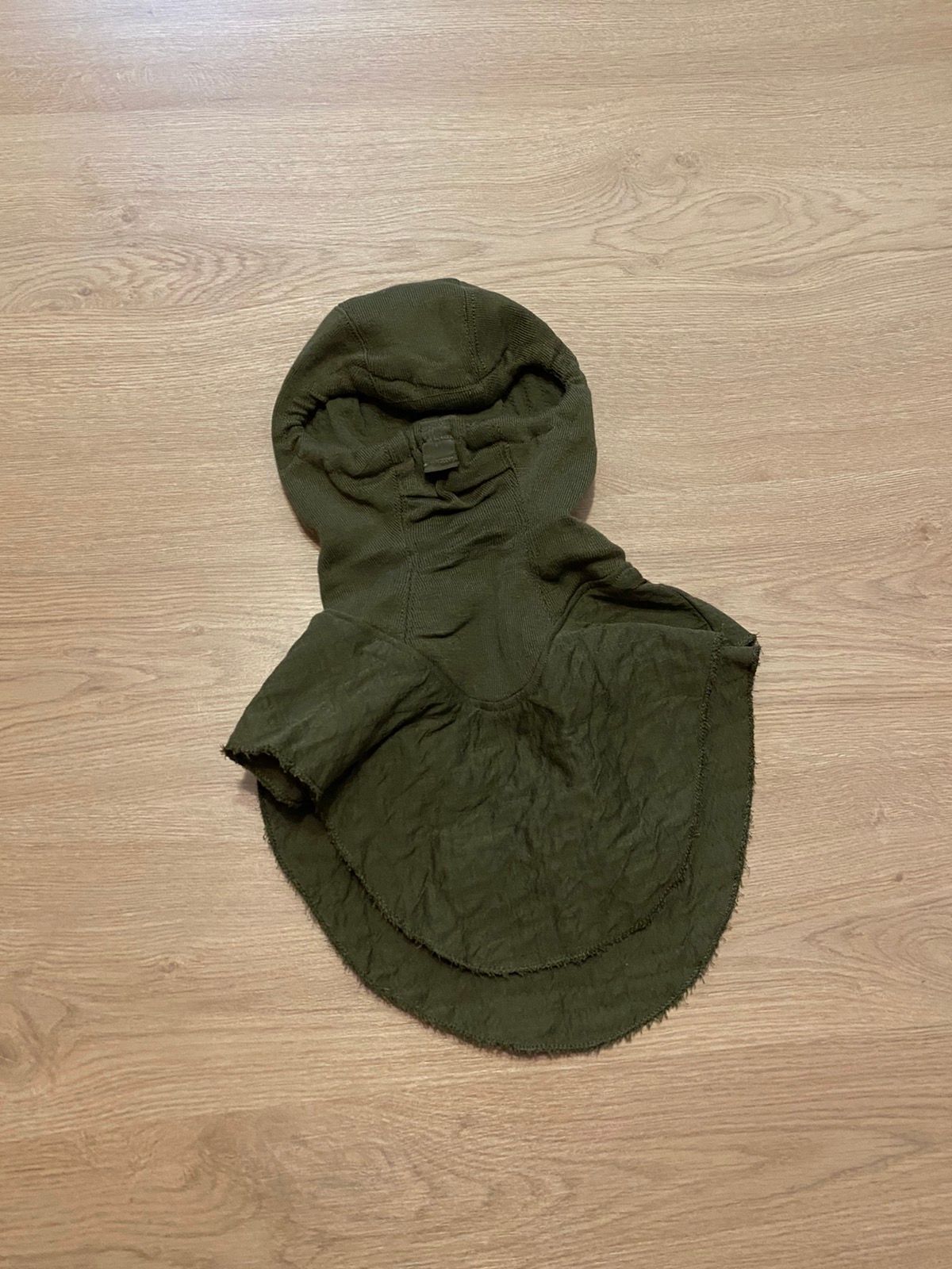 Pre-owned Military X Vintage 80's Military Hood Vehicle Balaclava Face Mask In Khaki