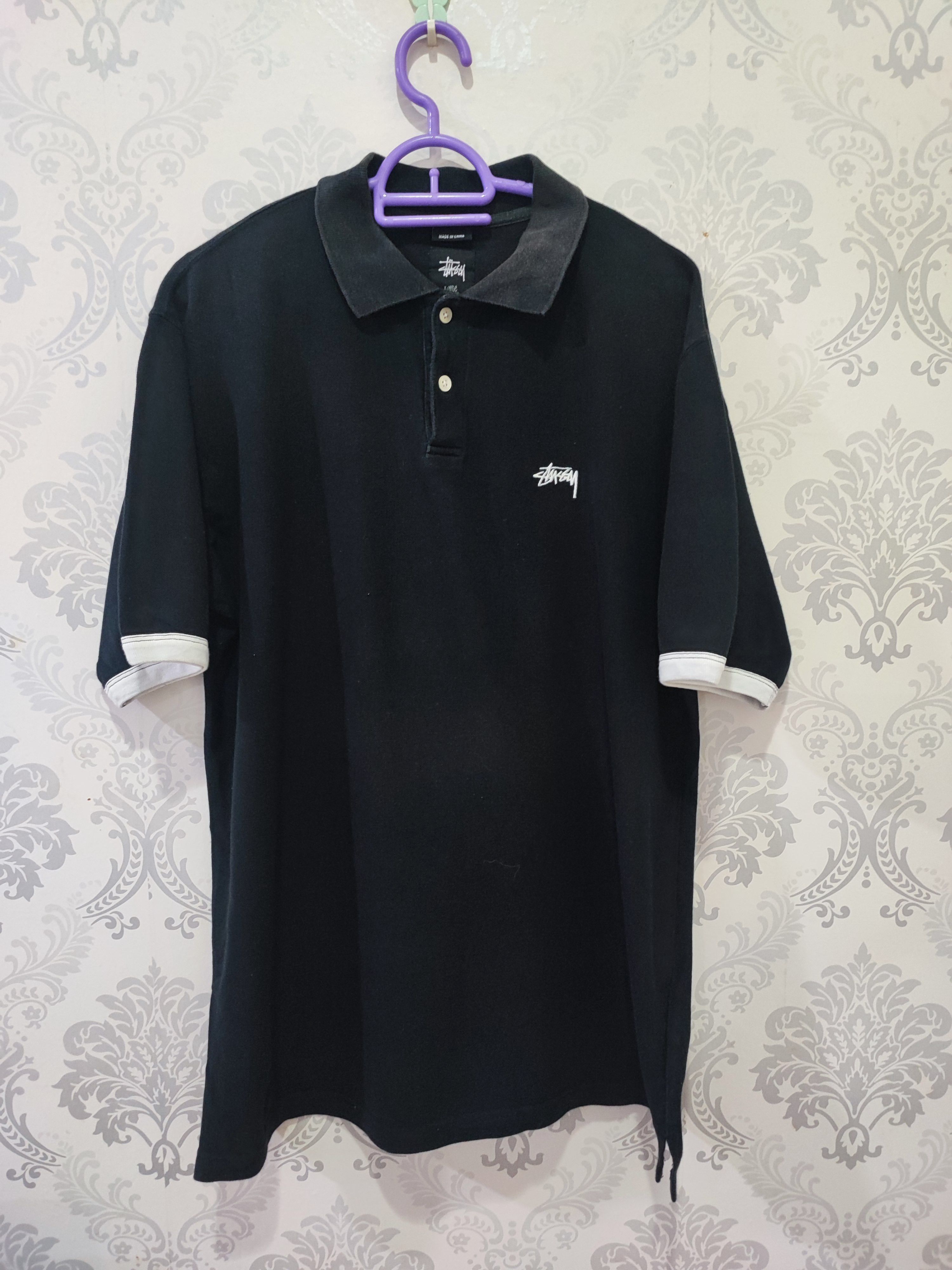 Stussy Stussy POLO LIGHT WEIGHT LS ZIP BLACK XL | Grailed