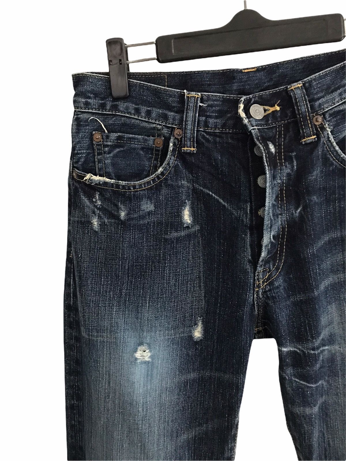 Eternal ETERNAL Lightning Distressed Denim Jeans Made In Japan Size US 30 / EU 46 - 4 Thumbnail