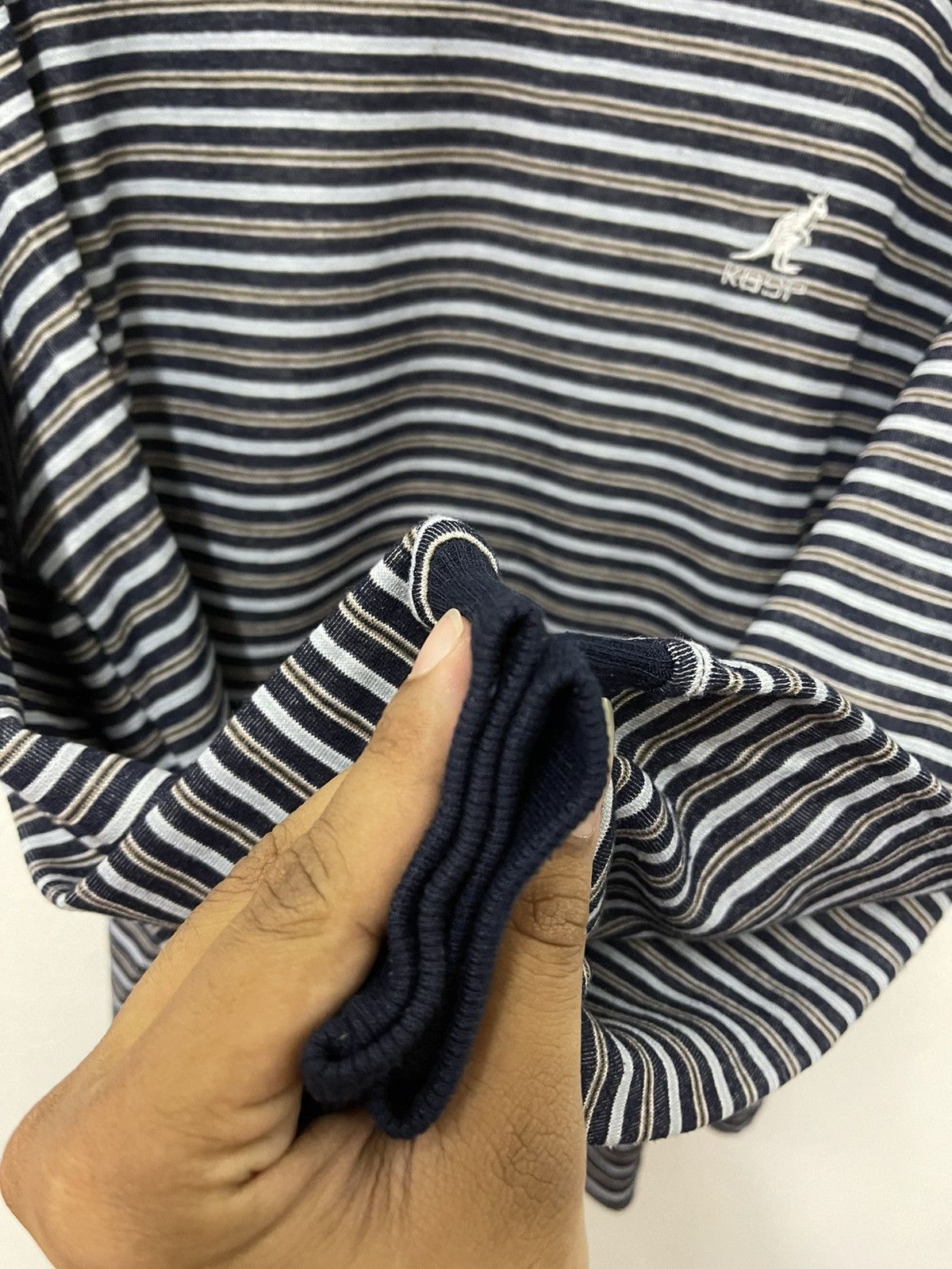 Japanese Brand × Kangol × Vintage Vtg Kangol Sport Mini Logo Embroidery Striped Sweatshirt Size US L / EU 52-54 / 3 - 3 Thumbnail