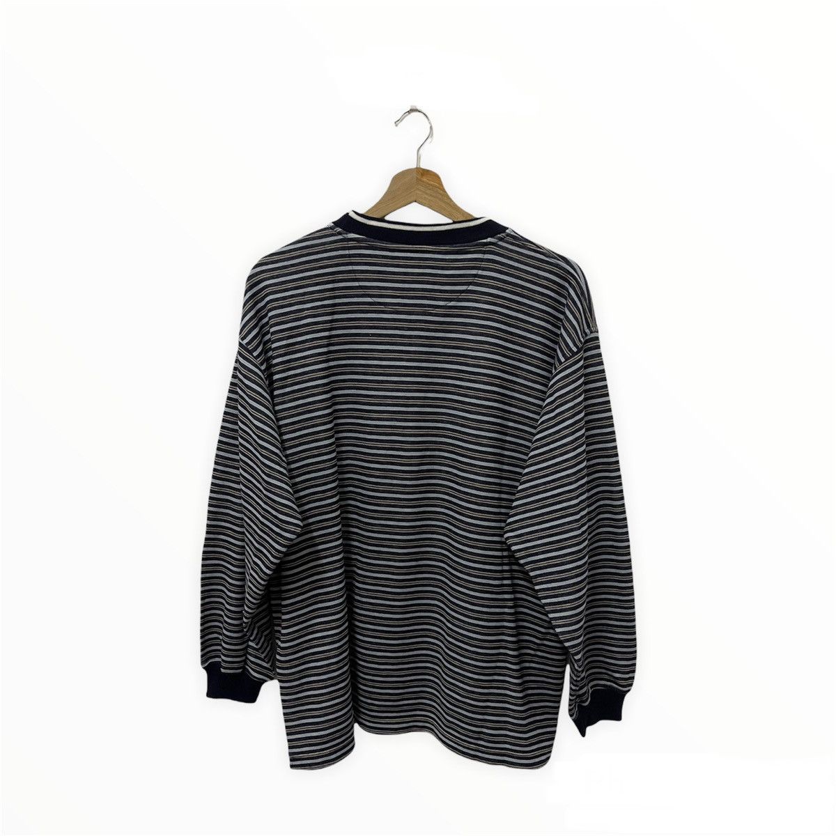 Japanese Brand × Kangol × Vintage Vtg Kangol Sport Mini Logo Embroidery Striped Sweatshirt Size US L / EU 52-54 / 3 - 4 Thumbnail