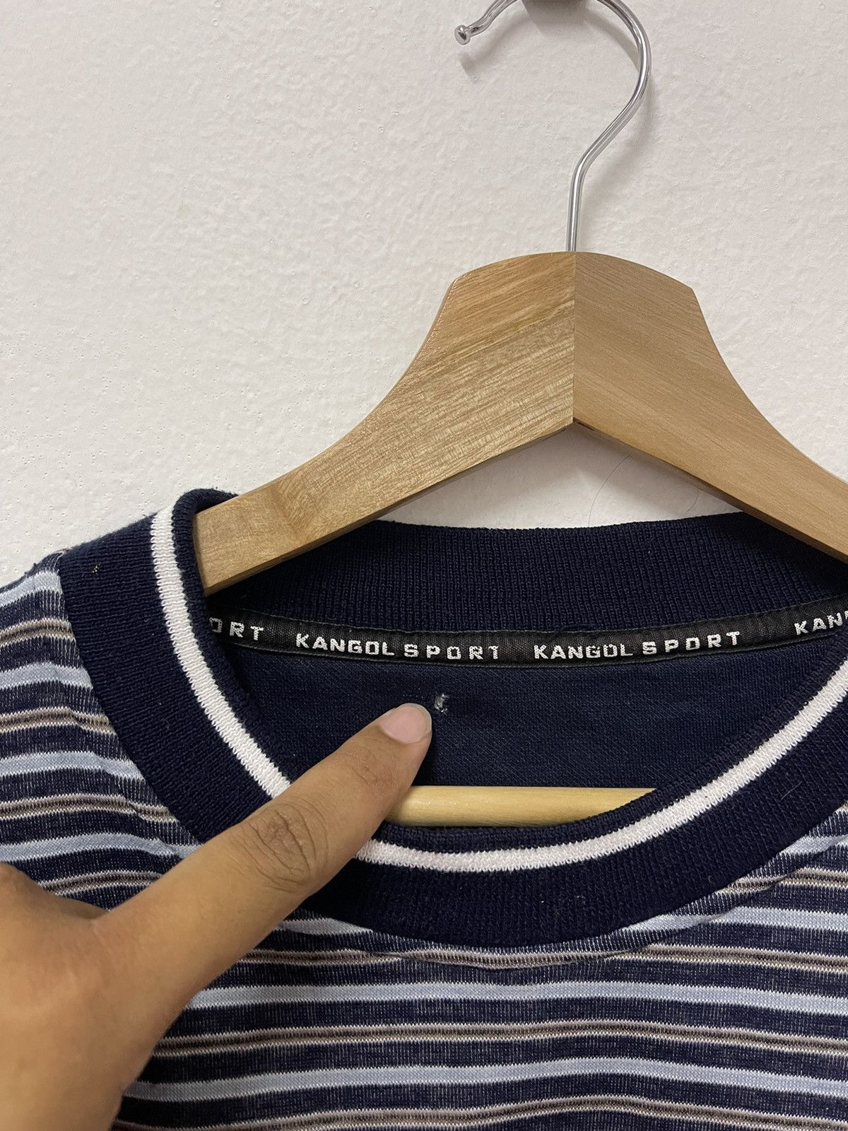 Japanese Brand × Kangol × Vintage Vtg Kangol Sport Mini Logo Embroidery Striped Sweatshirt Size US L / EU 52-54 / 3 - 5 Thumbnail