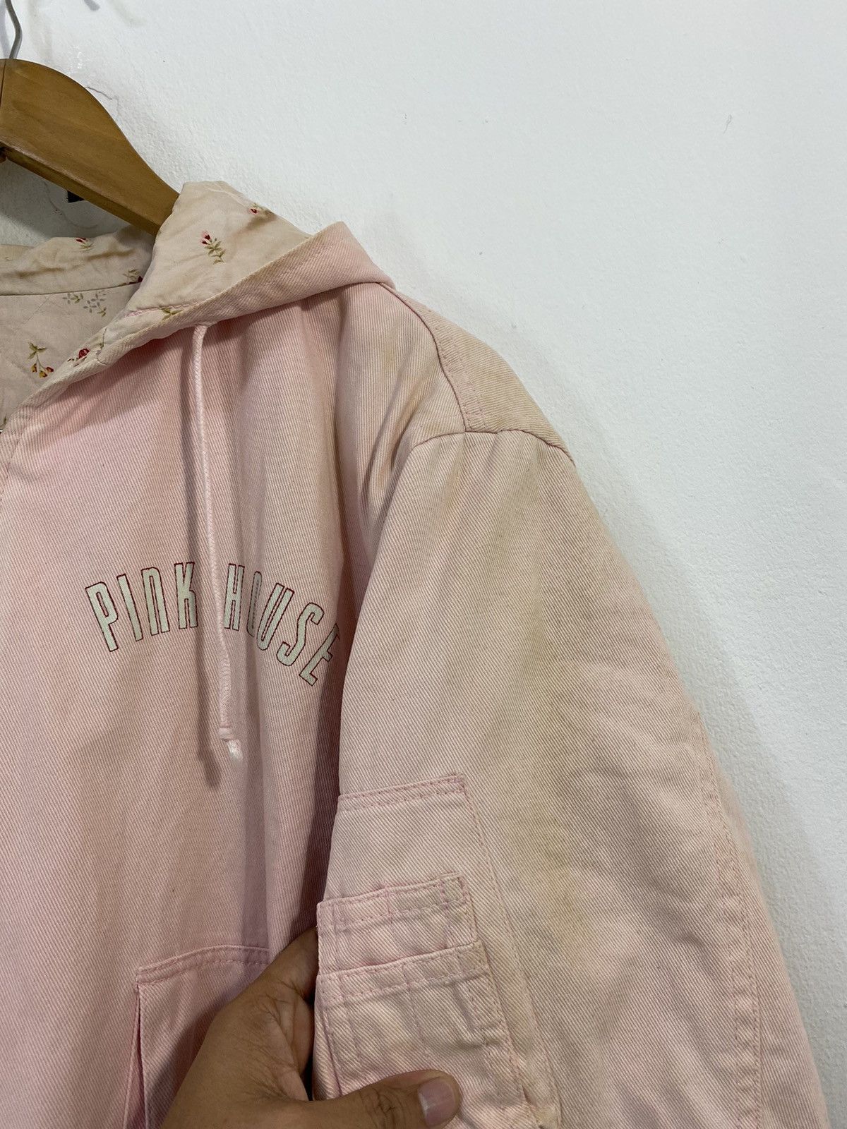 Japanese Brand × Pink House Vintage Pink House Bomber Jacket Big Logo Design With Hoodie Size US M / EU 48-50 / 2 - 4 Thumbnail