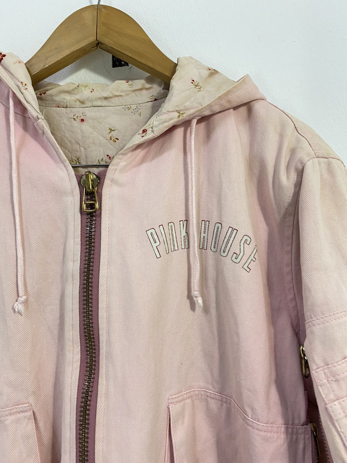 Japanese Brand × Pink House Vintage Pink House Bomber Jacket Big Logo Design With Hoodie Size US M / EU 48-50 / 2 - 5 Thumbnail