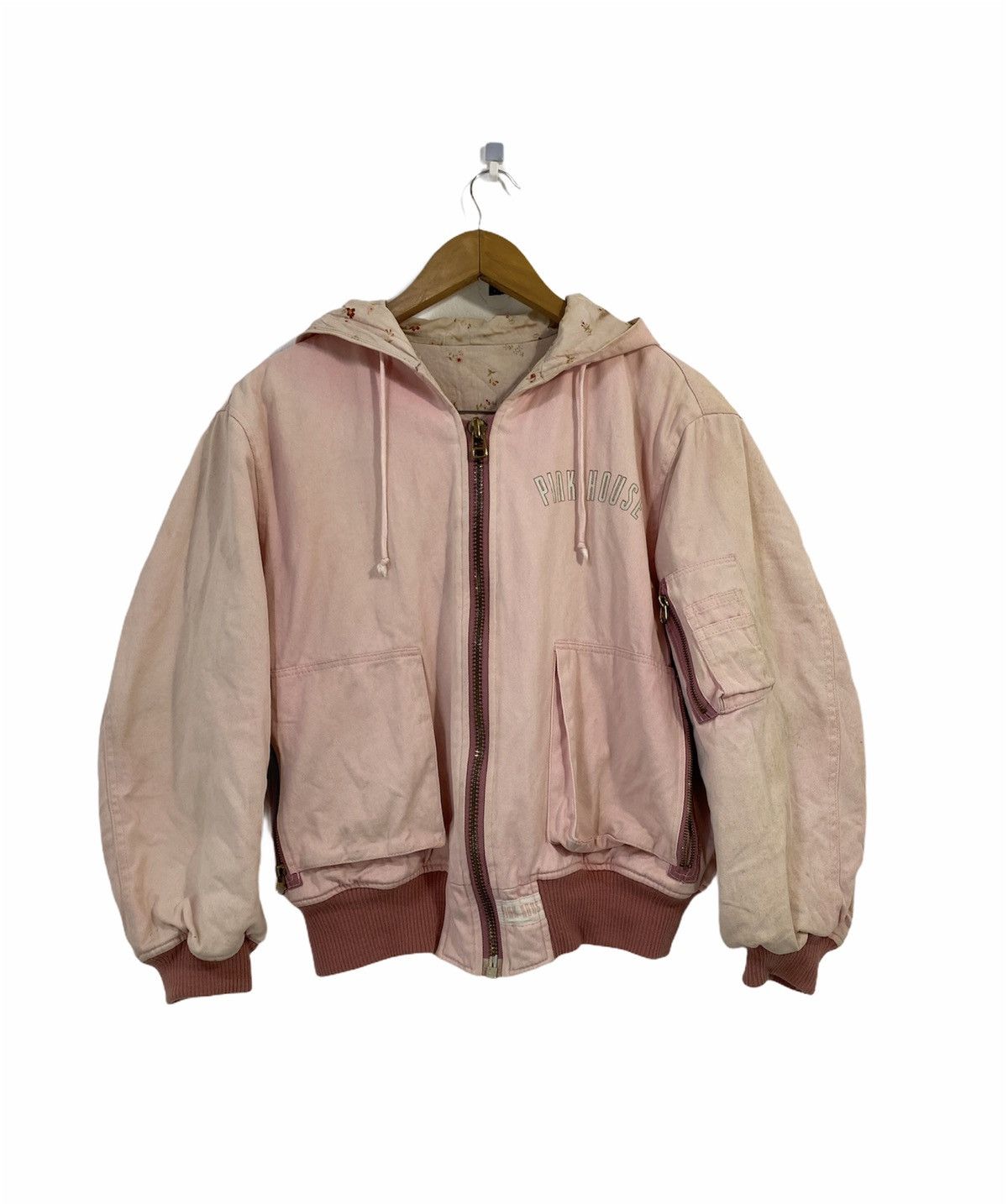 Japanese Brand × Pink House Vintage Pink House Bomber Jacket Big Logo Design With Hoodie Size US M / EU 48-50 / 2 - 1 Thumbnail