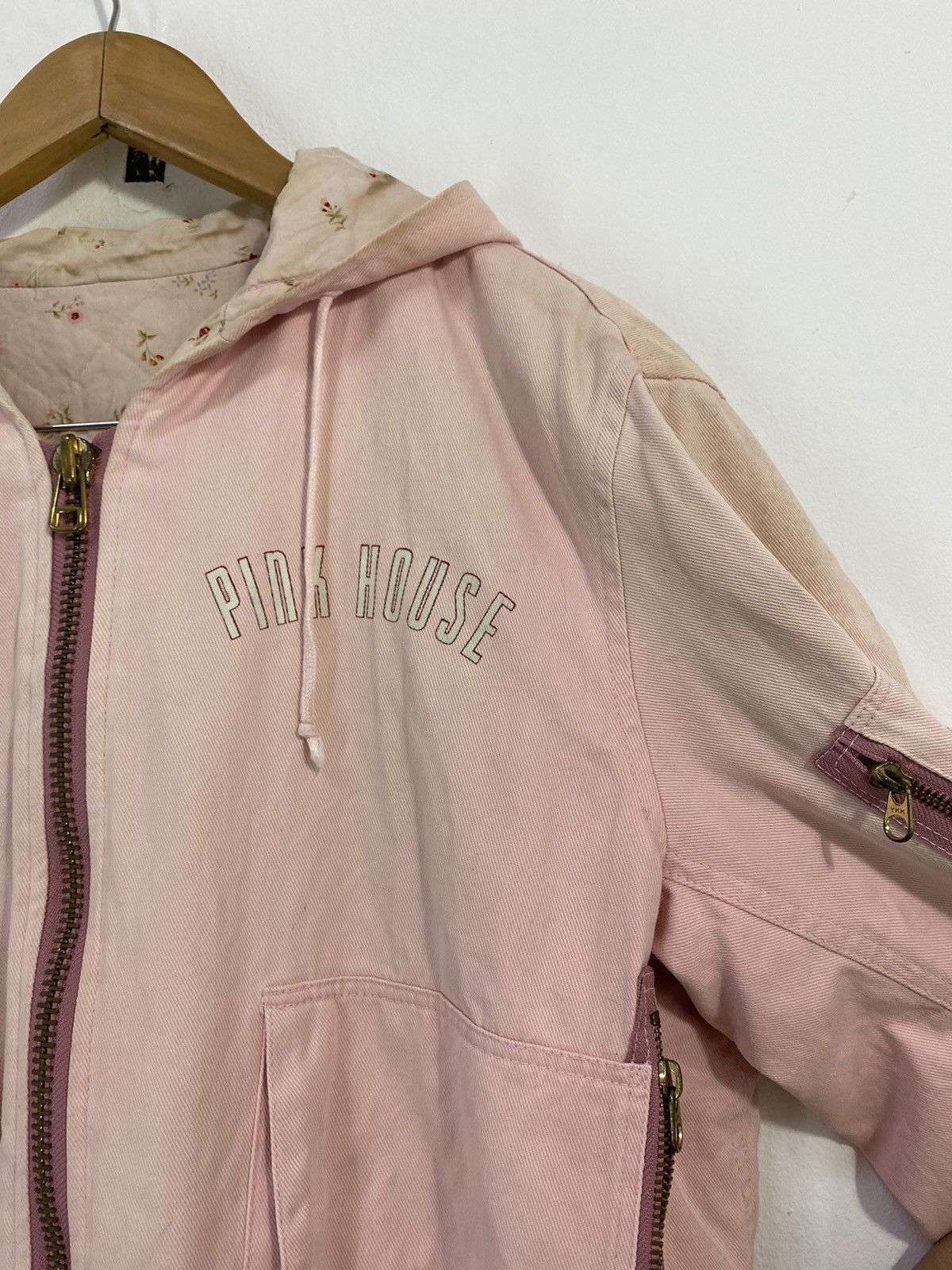 Japanese Brand × Pink House Vintage Pink House Bomber Jacket Big Logo Design With Hoodie Size US M / EU 48-50 / 2 - 12 Thumbnail