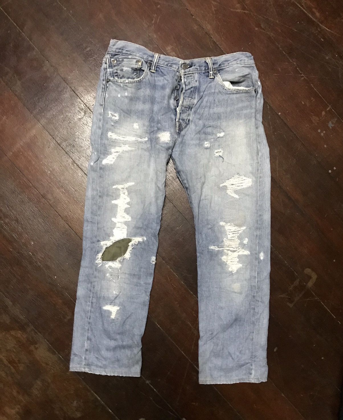 Levi's Vintage Clothing × Vintage 🔥rare 🔥Levi’s 501 distressed denim Size US 36 / EU 52 - 2 Thumbnail
