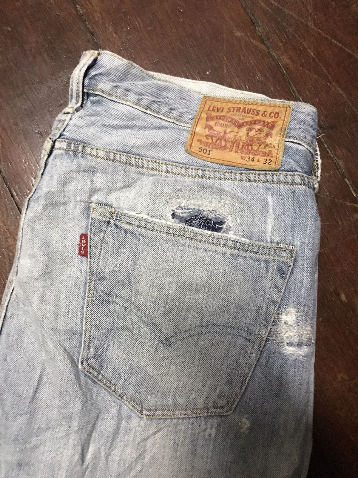 Levi's Vintage Clothing × Vintage 🔥rare 🔥Levi’s 501 distressed denim Size US 36 / EU 52 - 6 Thumbnail