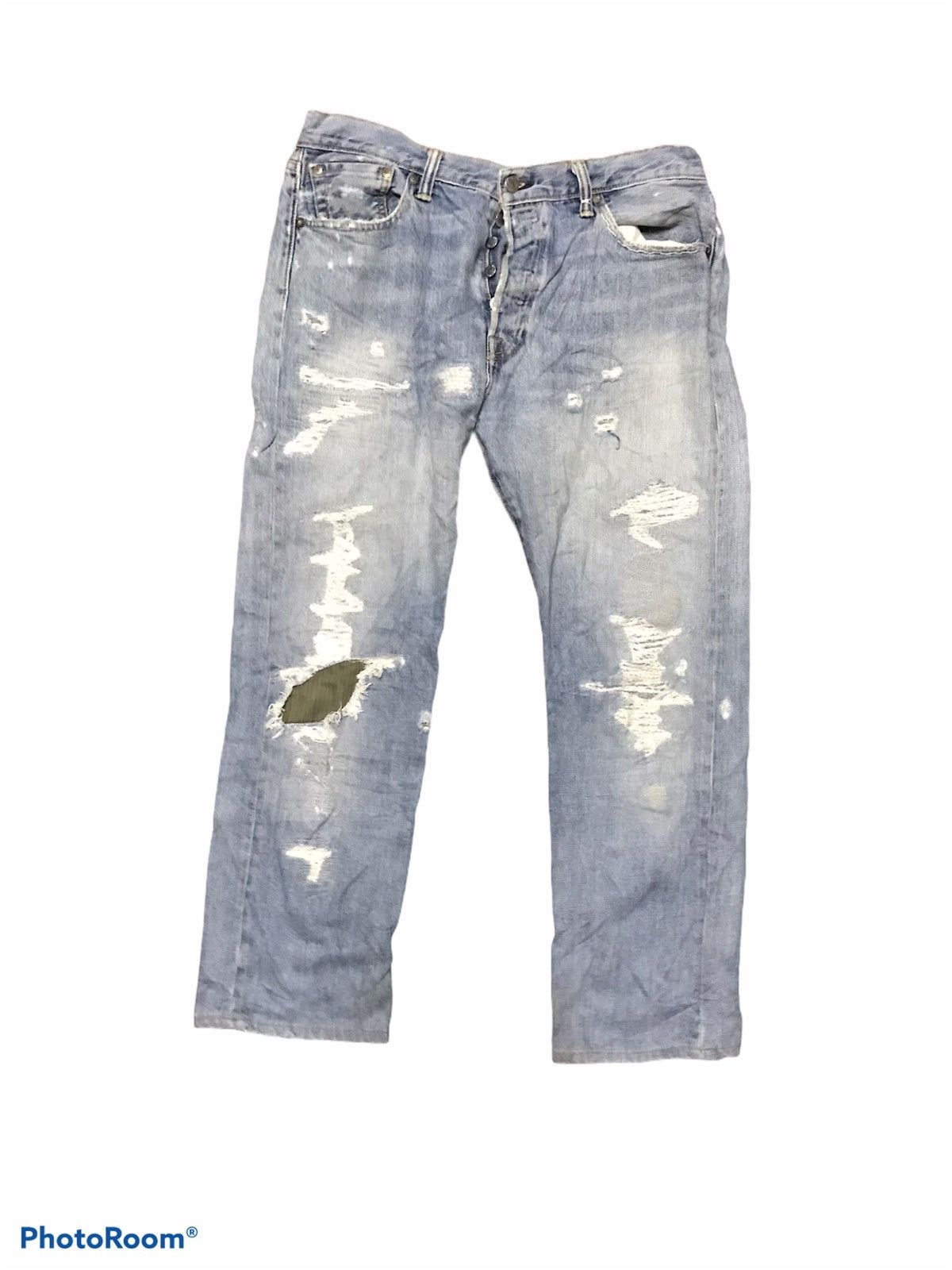 Levi's Vintage Clothing × Vintage 🔥rare 🔥Levi’s 501 distressed denim Size US 36 / EU 52 - 13 Thumbnail